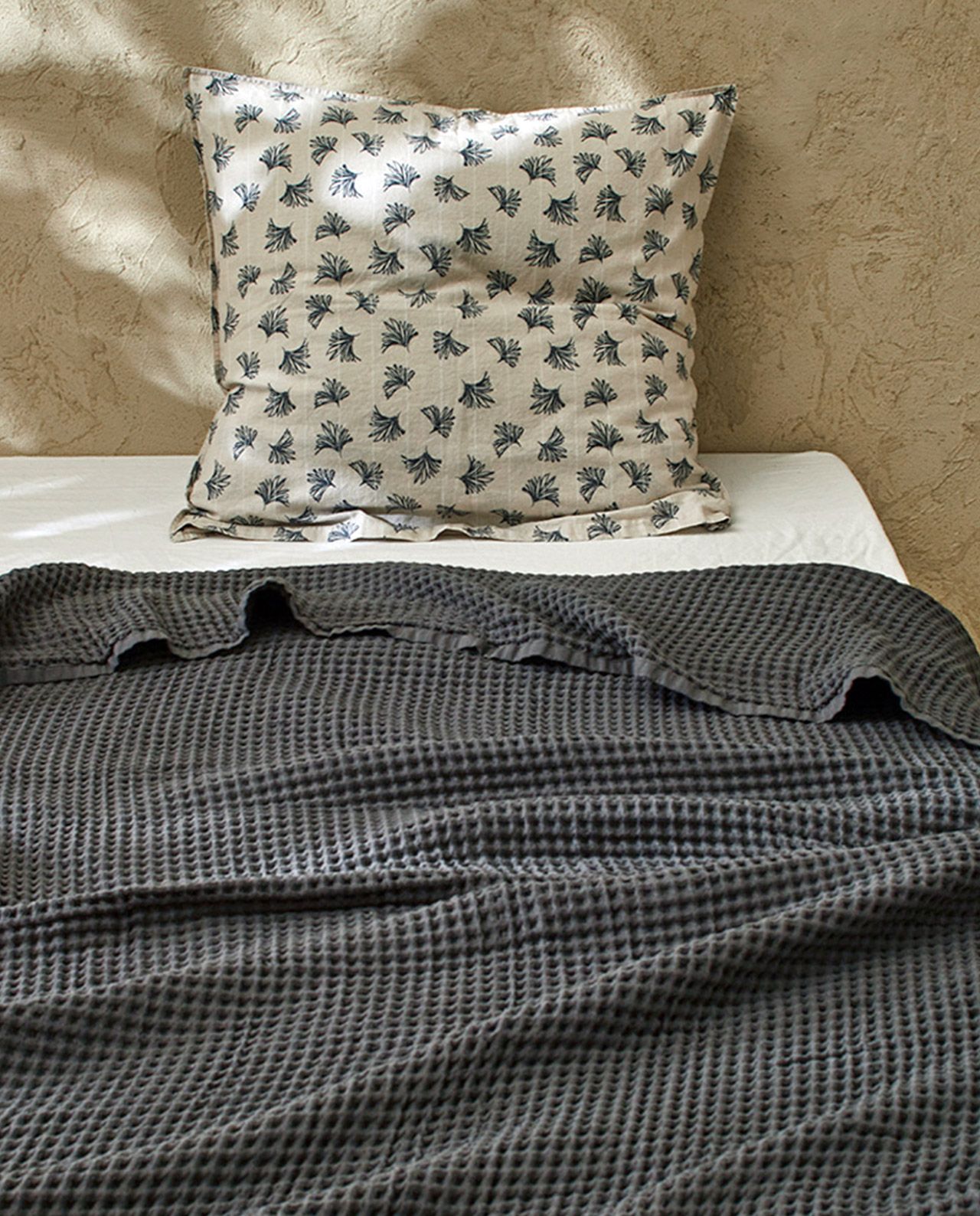 Jeté de lit nid d’abeille en coton bio