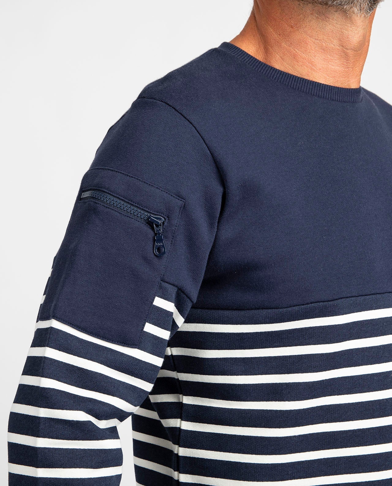 marché commun bask in the sun sweatshirt marinière homme coton biologique naturel éco-responsable éthique fabriqué en Europe bleu marine
