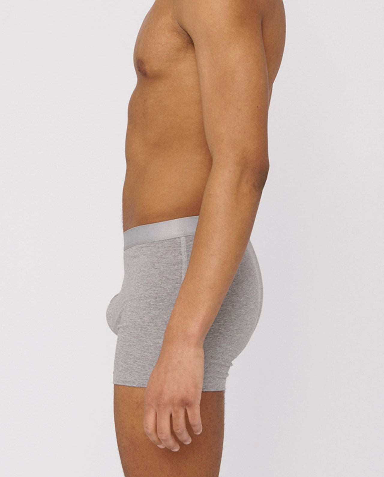marché commun organic basics lot de deux boxers homme en coton biologique éco-responsable sous-vêtements éthiques gris