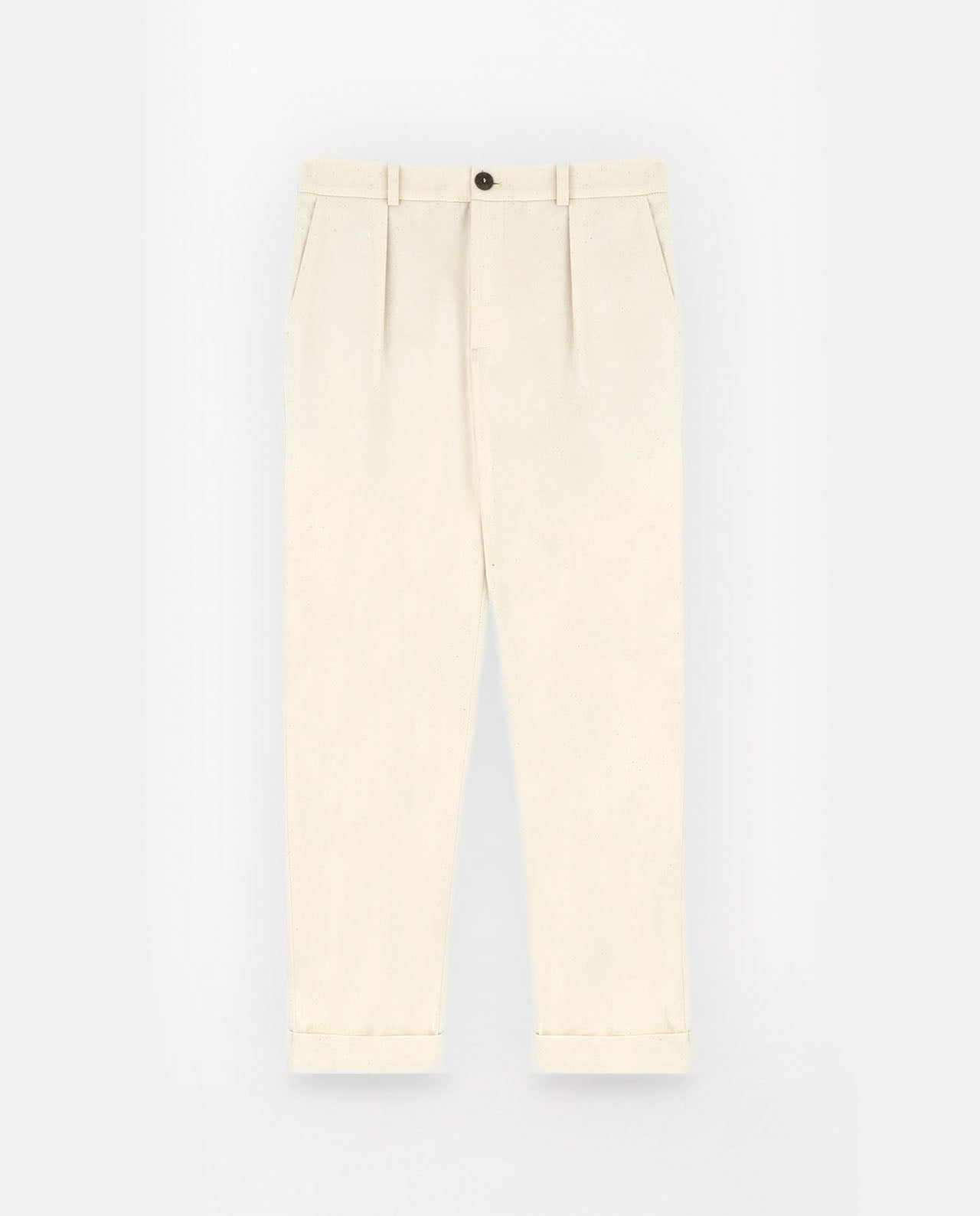 marché commun noyoco pantalon homme revers ourlets coton biologique fabriqué en europe écru