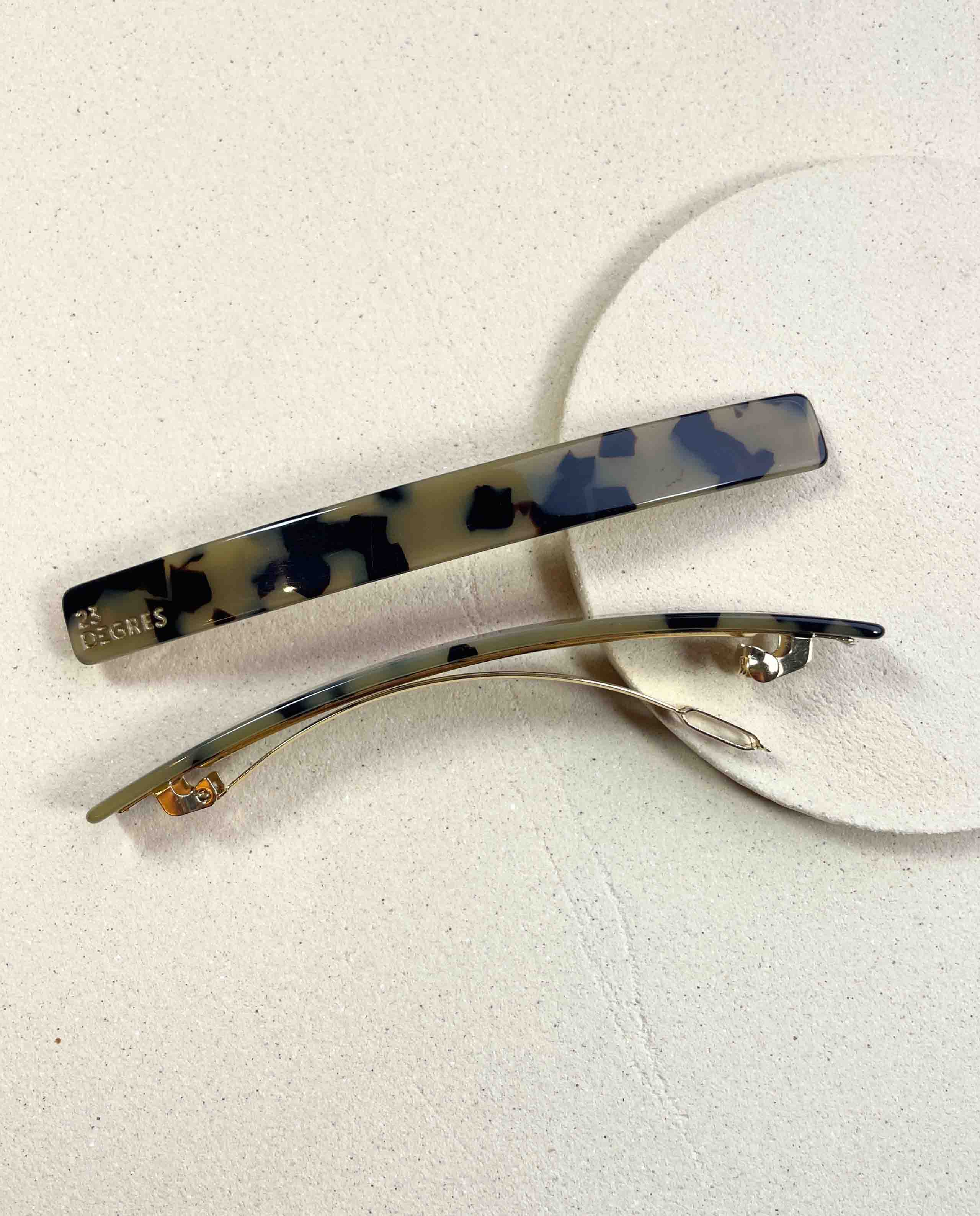 Marché Commun Barrette longue naturelle à cheveux kaki 23 degres