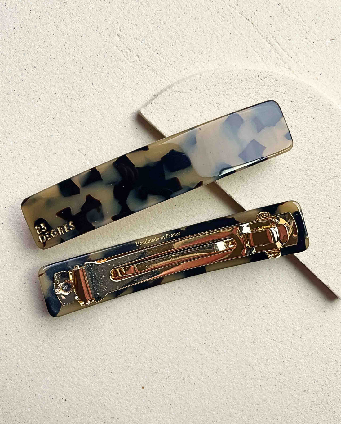 Marché Commun Barrette Clic Clac Kaki Naturelle 9cm 23 Degres