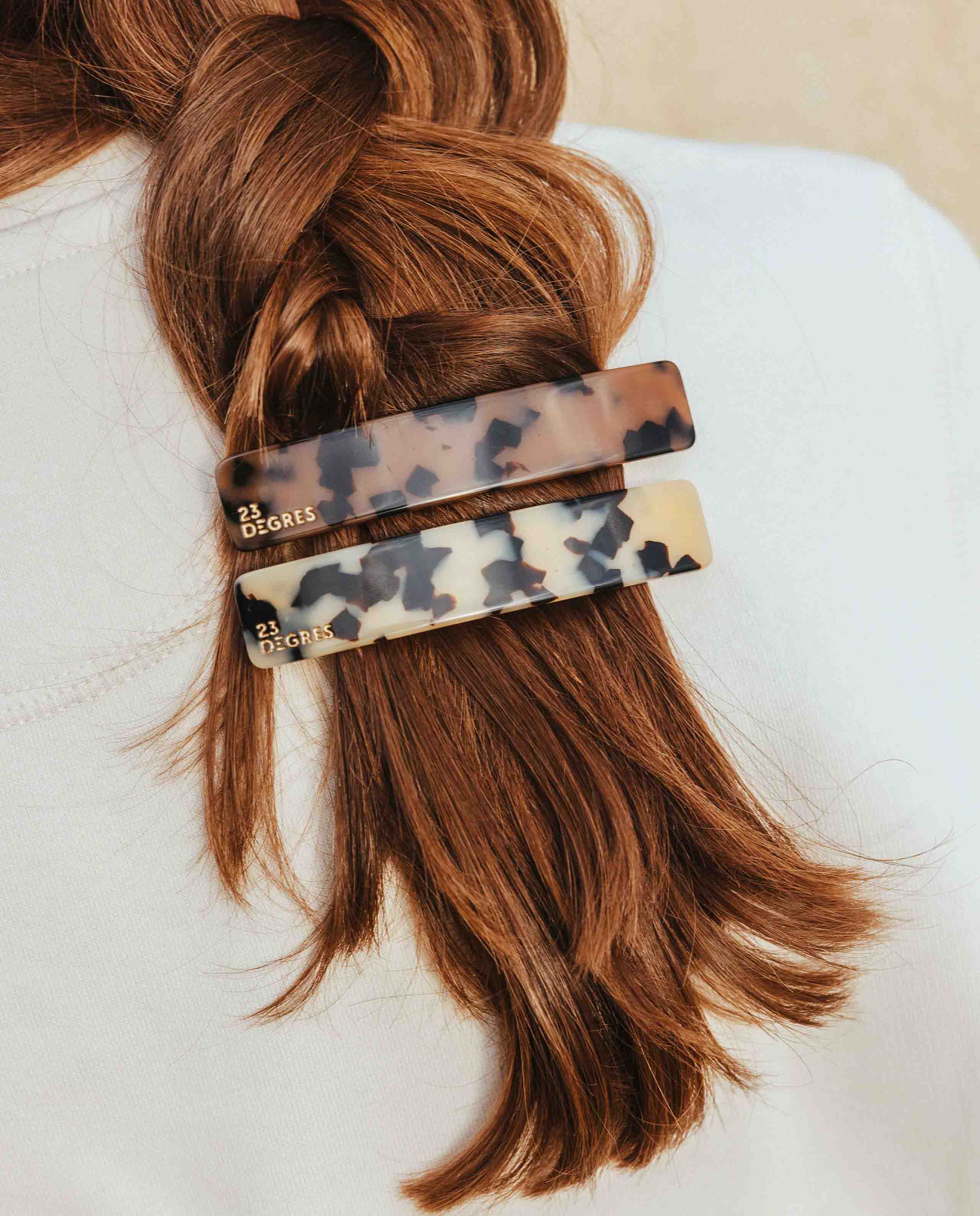 Marché Commun Barrette à cheveux clic clac beige 23 degres