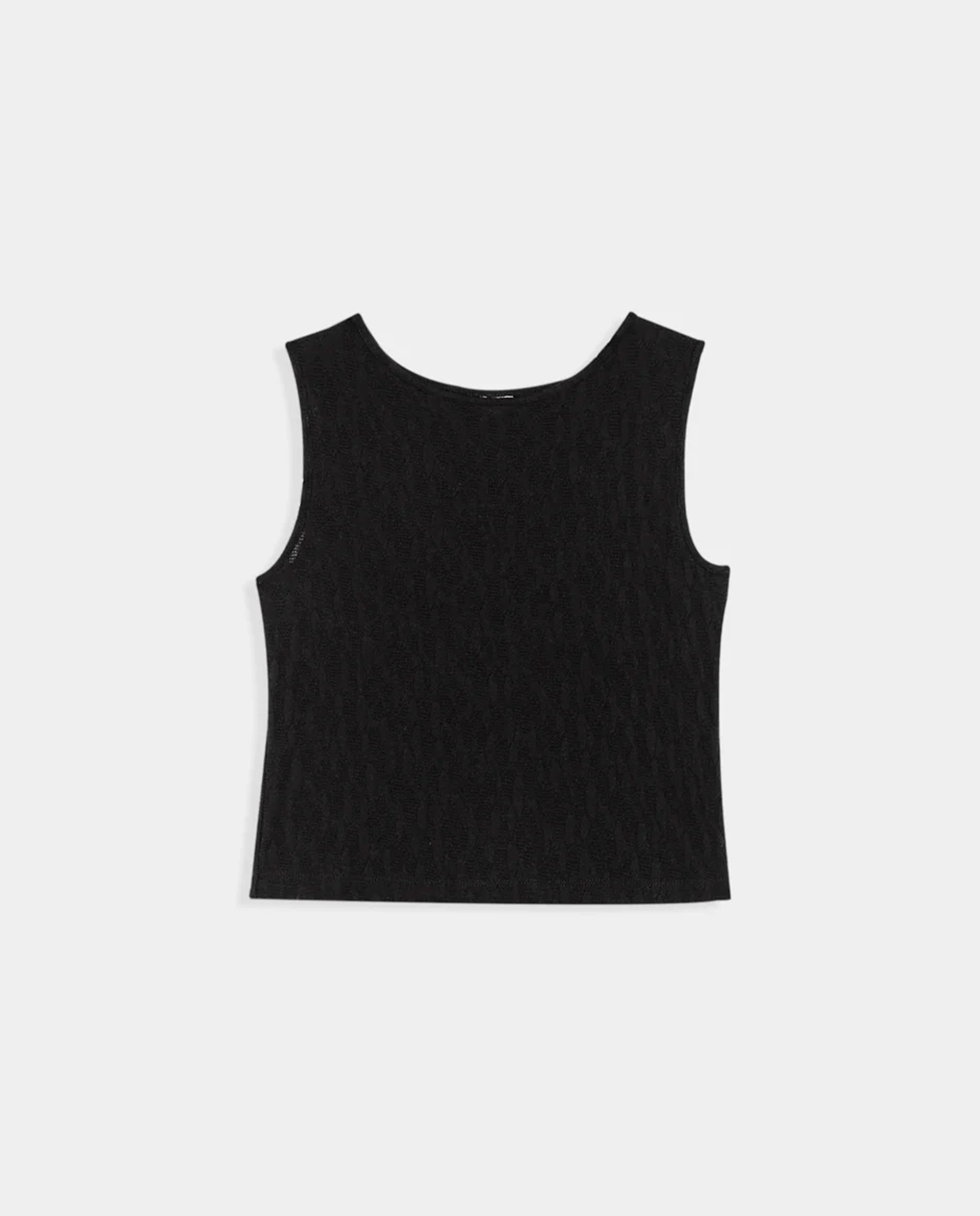 marché commun débardeur texturé en coton bio noir amt studio