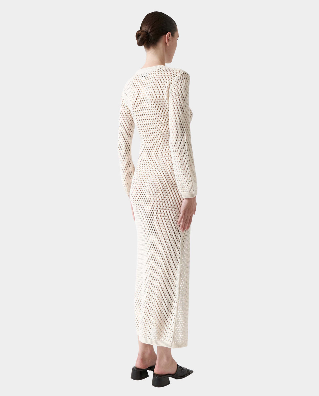 marché commun robe ajourée en coton bio beige amt studio
