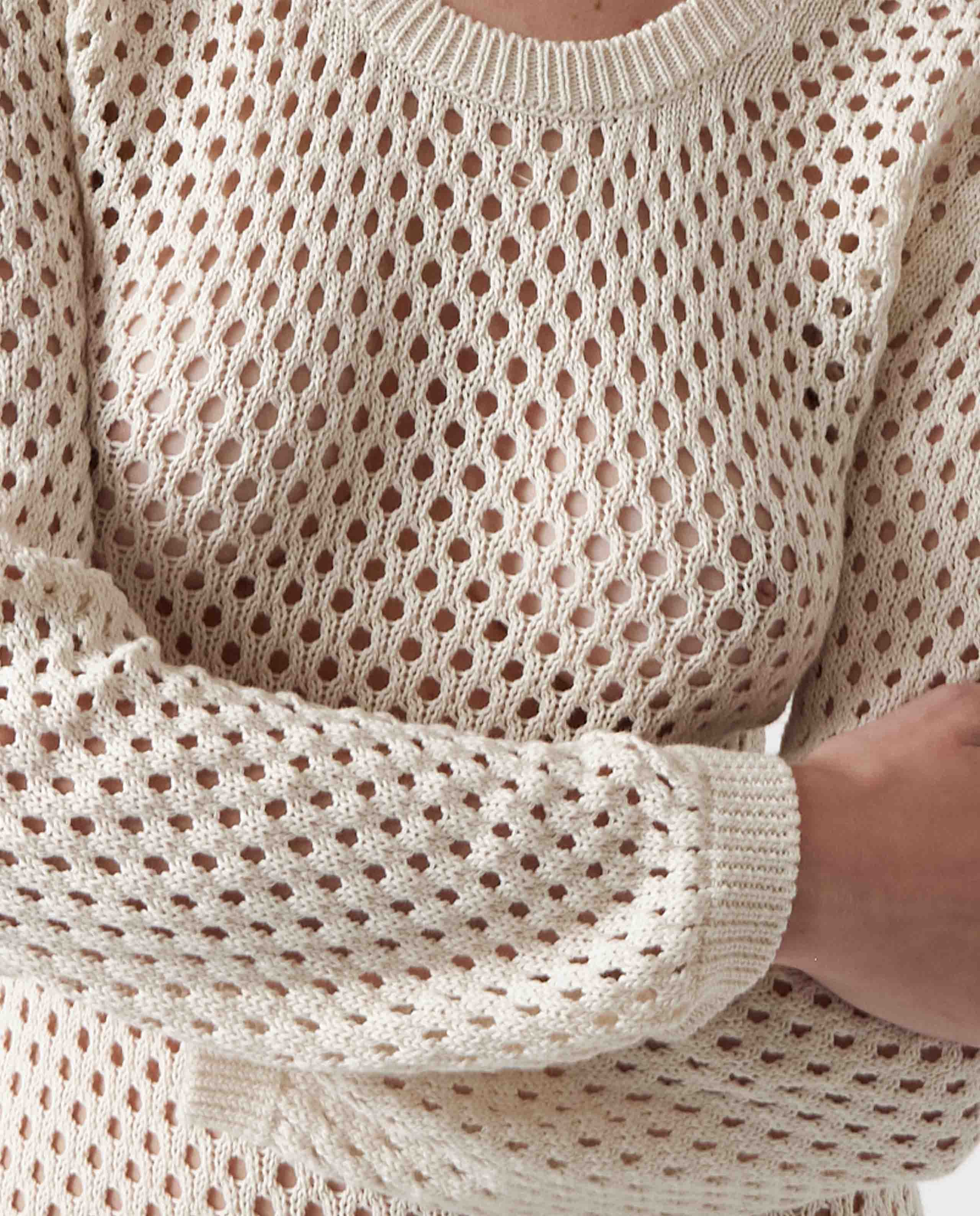 marché commun robe ajourée en coton bio beige amt studio