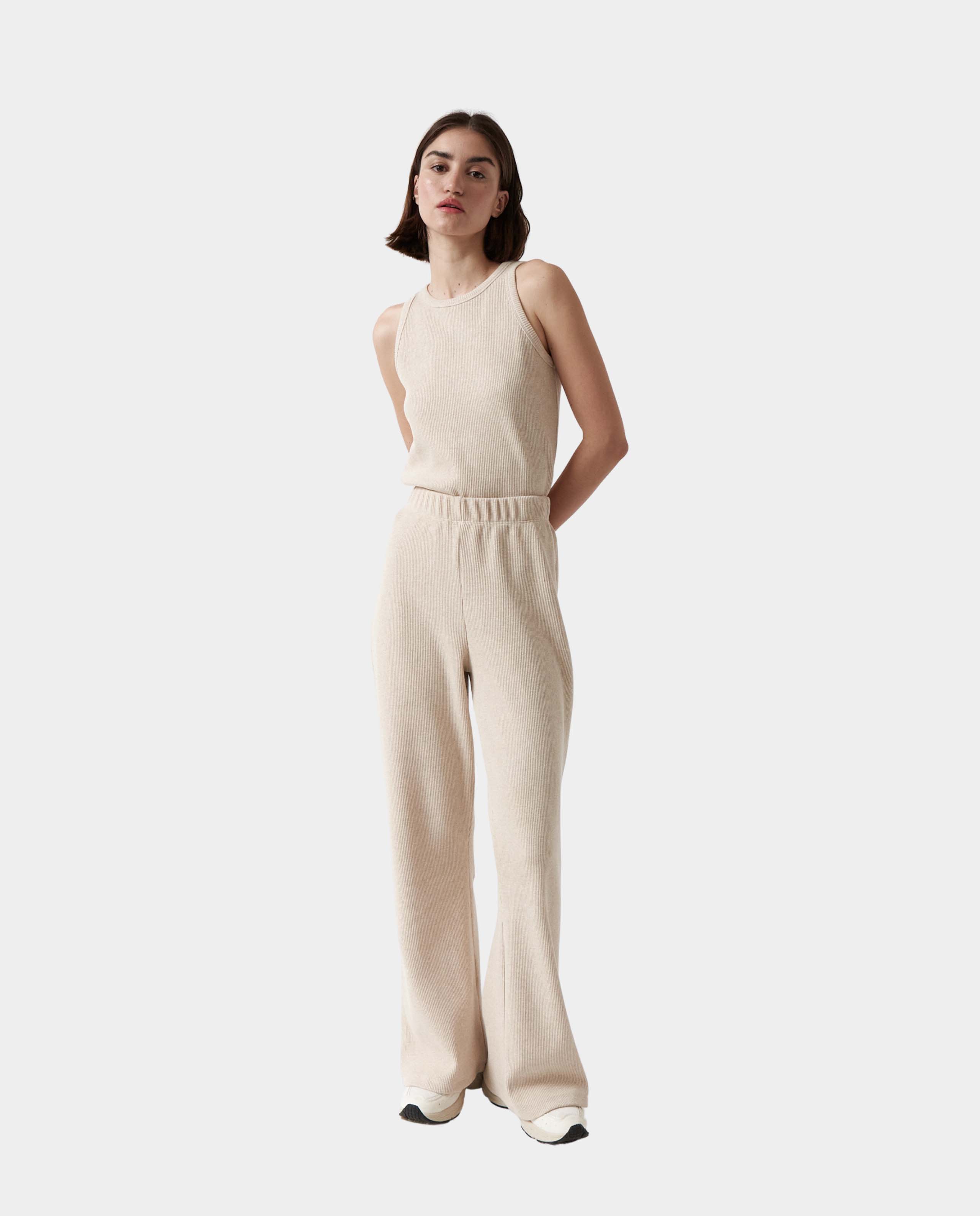 marché commun pantalon en coton bio cotele creme amt studio
