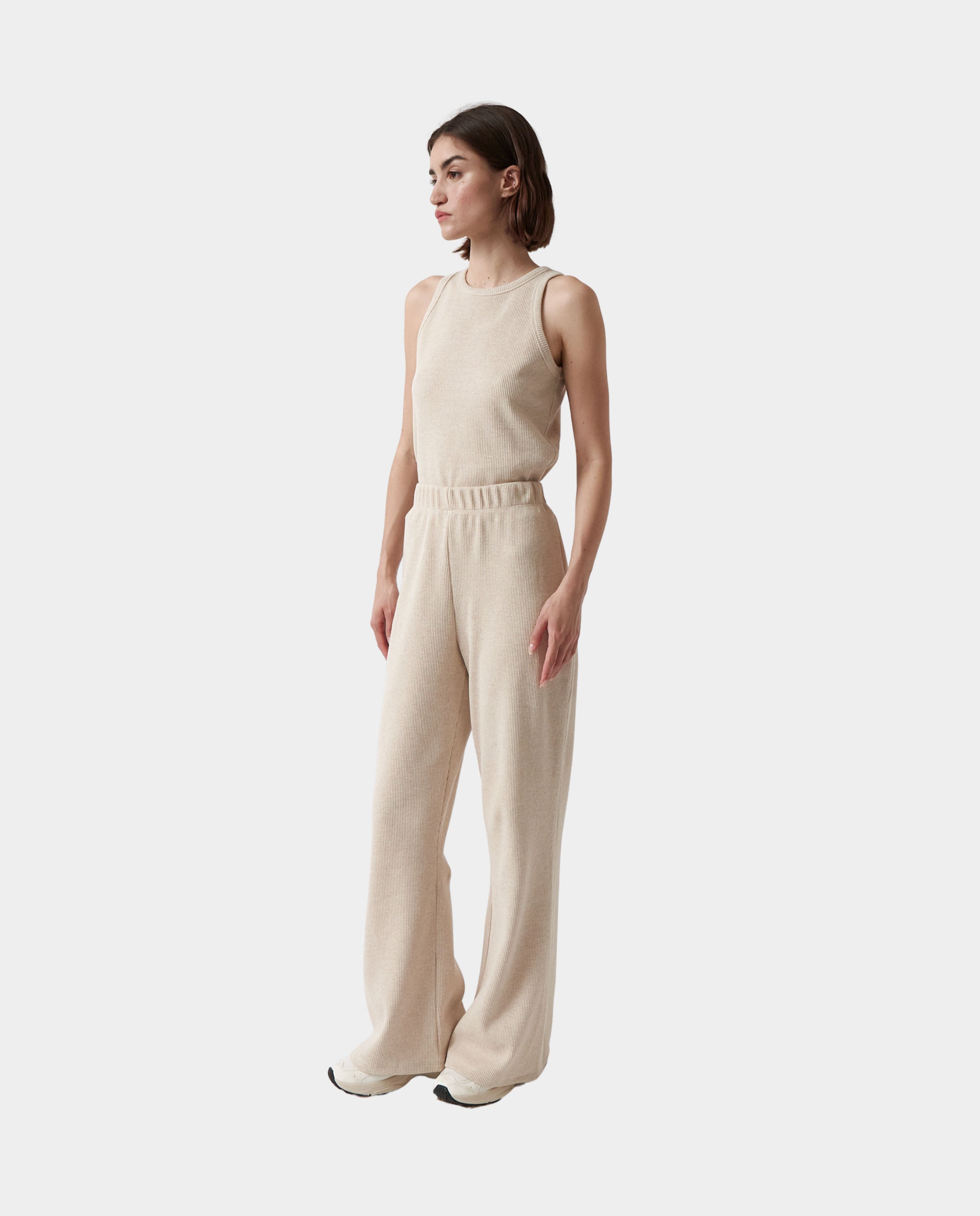 marché commun pantalon en coton bio cotele creme amt studio