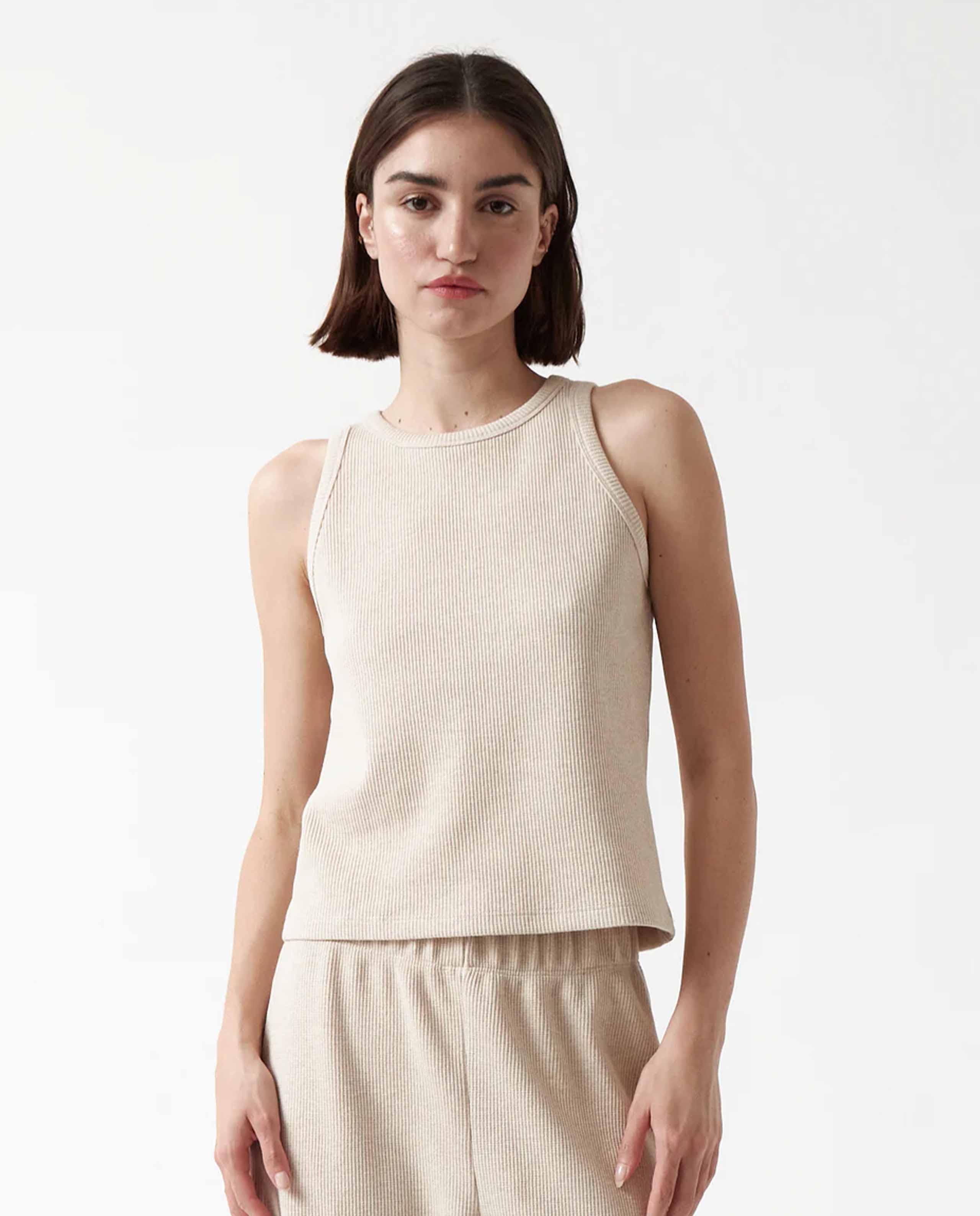 marché commun débardeur en coton bio creme amt studio