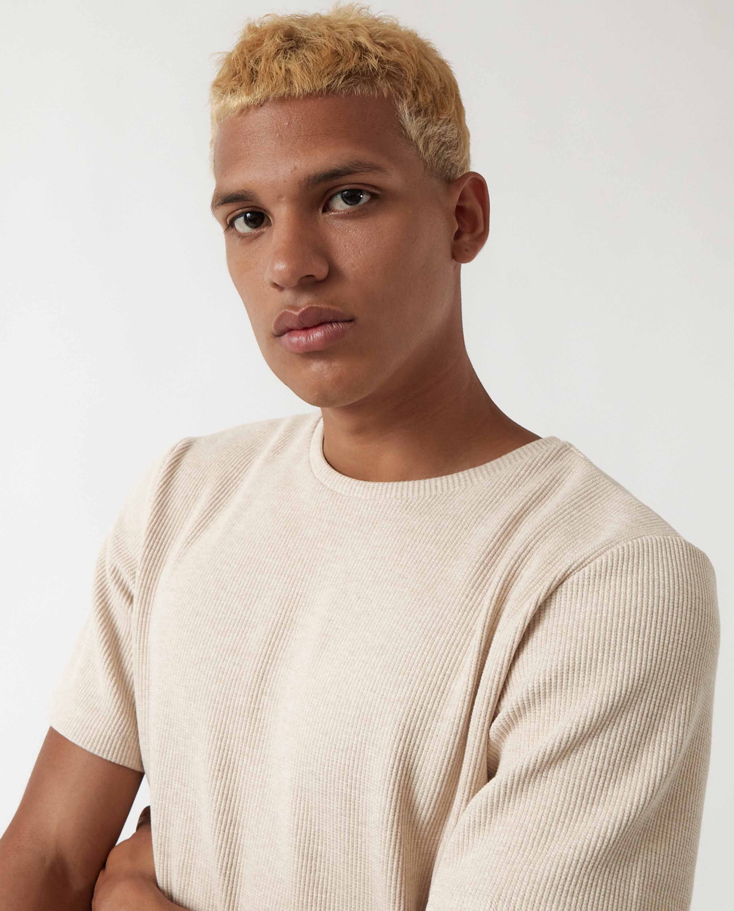 T-shirt en coton bio gauffré