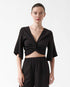 marche commun blouse portefeuille en tencel noir mat studio