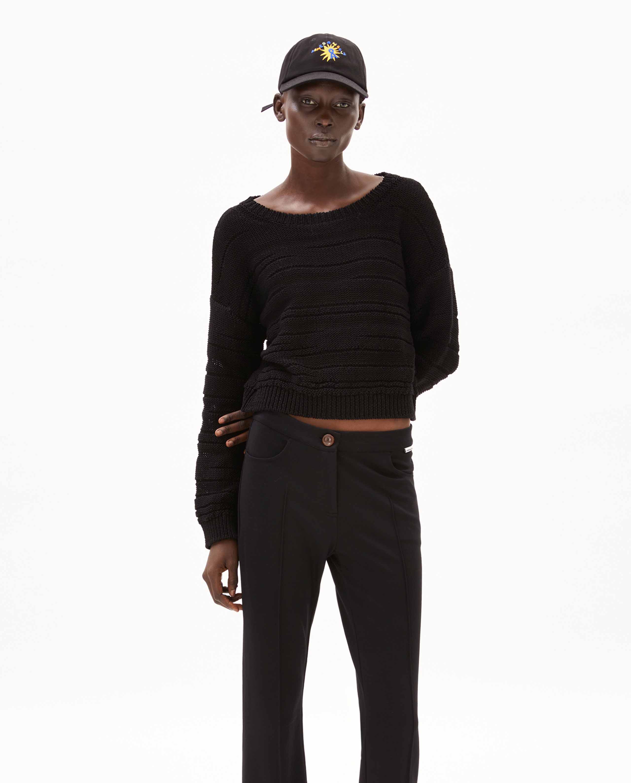 Marché Commun pull en coton bio noir Armedangels