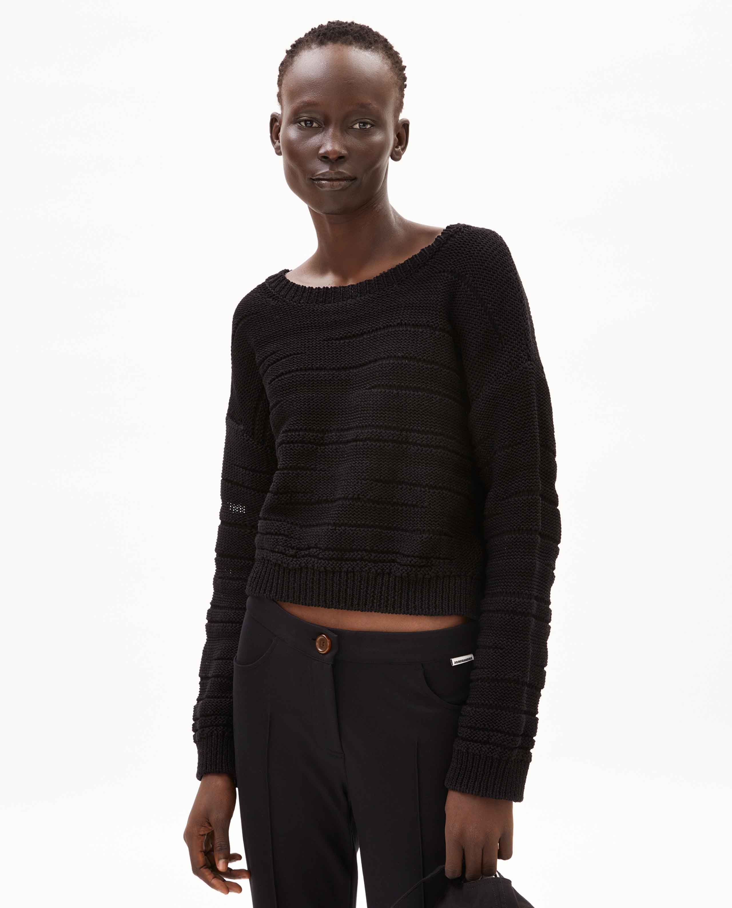 Marché Commun pull en coton bio noir Armedangels