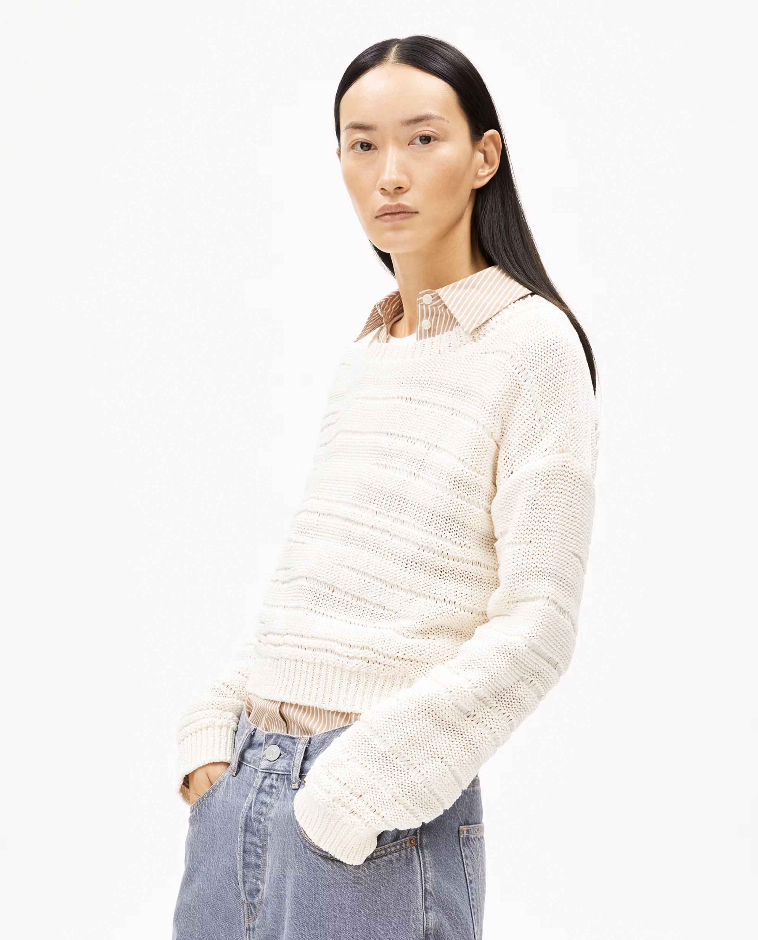 Marché Commun pull en coton bio écru Armedangels