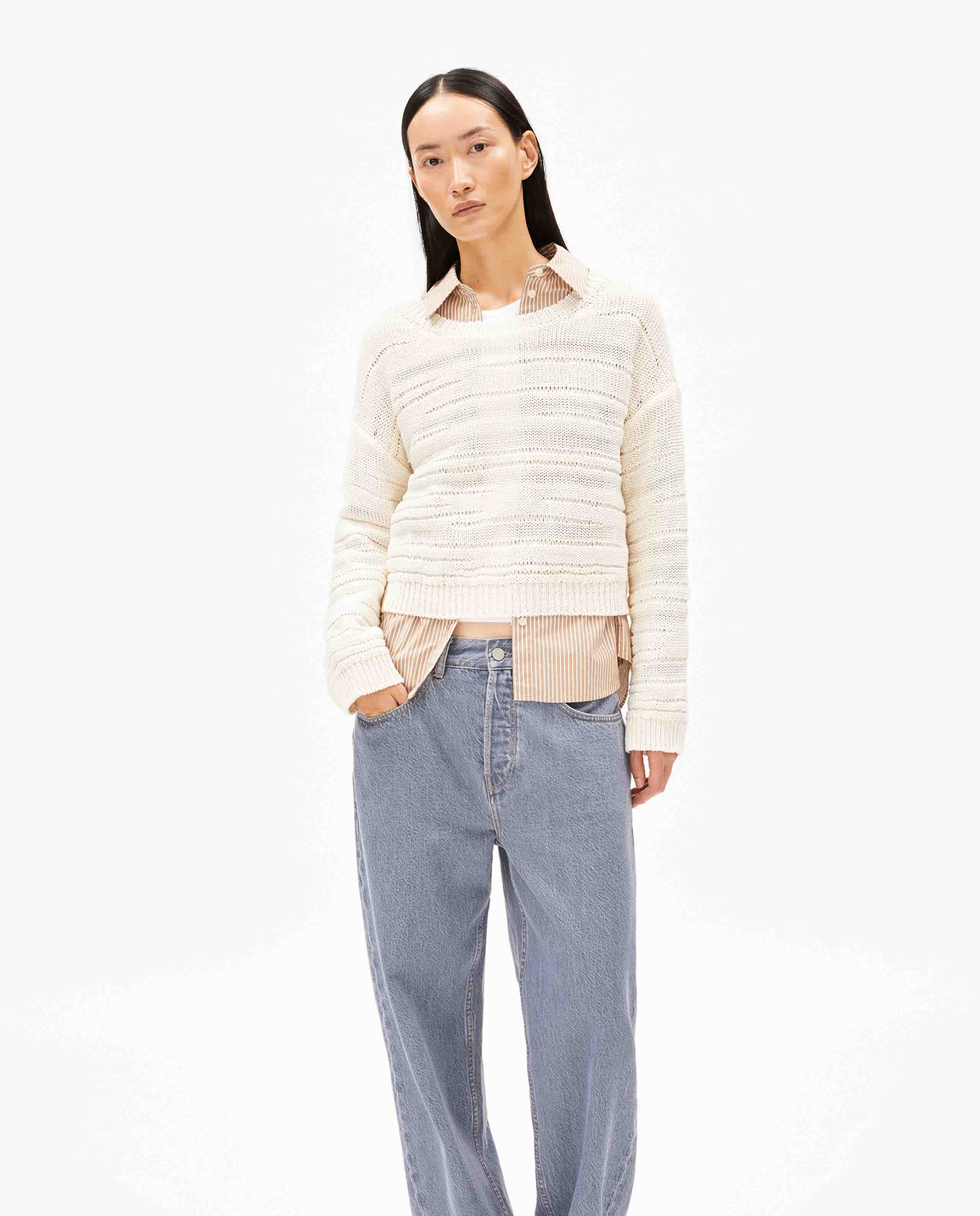 Marché Commun pull en coton bio écru Armedangels