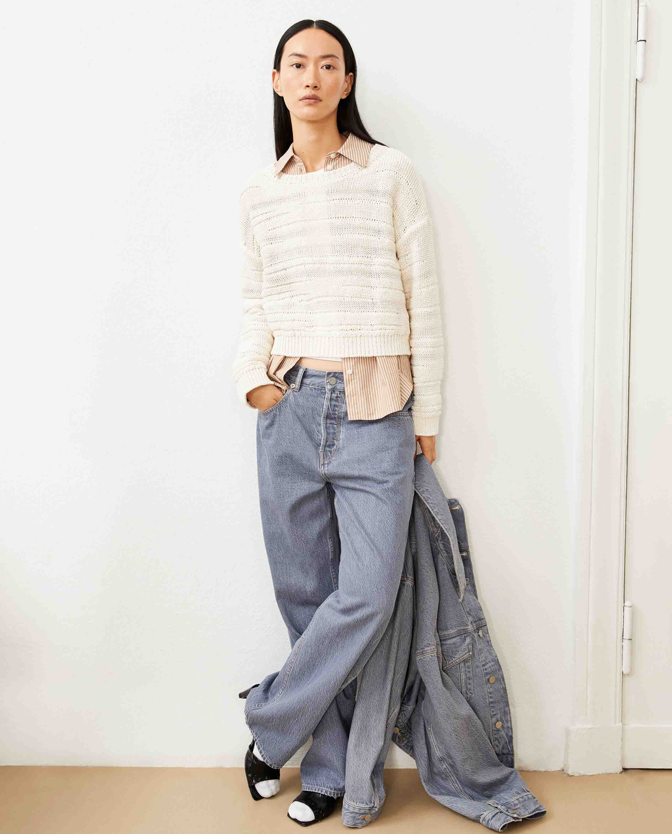 Marché Commun pull en coton bio écru Armedangels