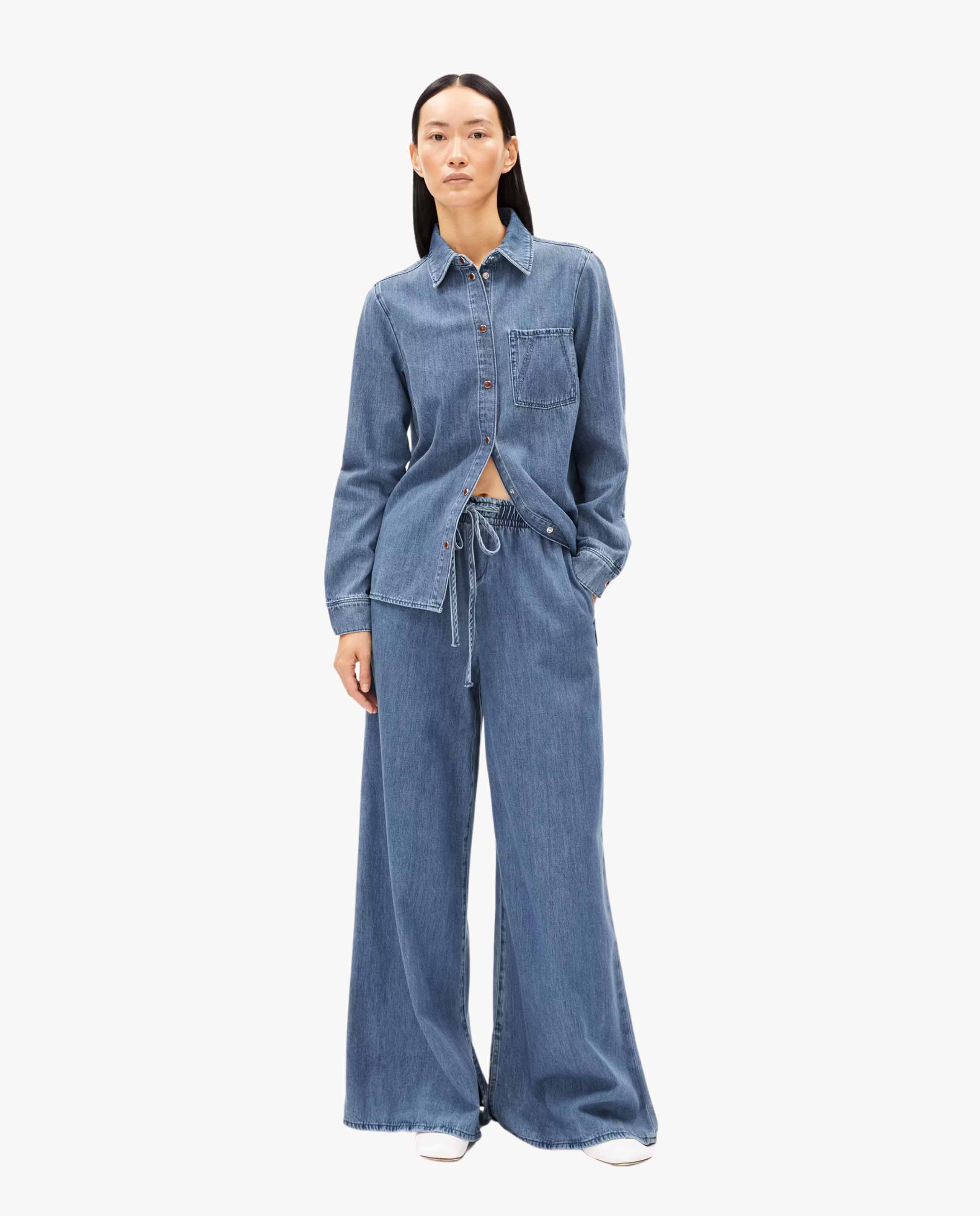 Marché Commun pantalon en toile de coton bio bleu Armedangels