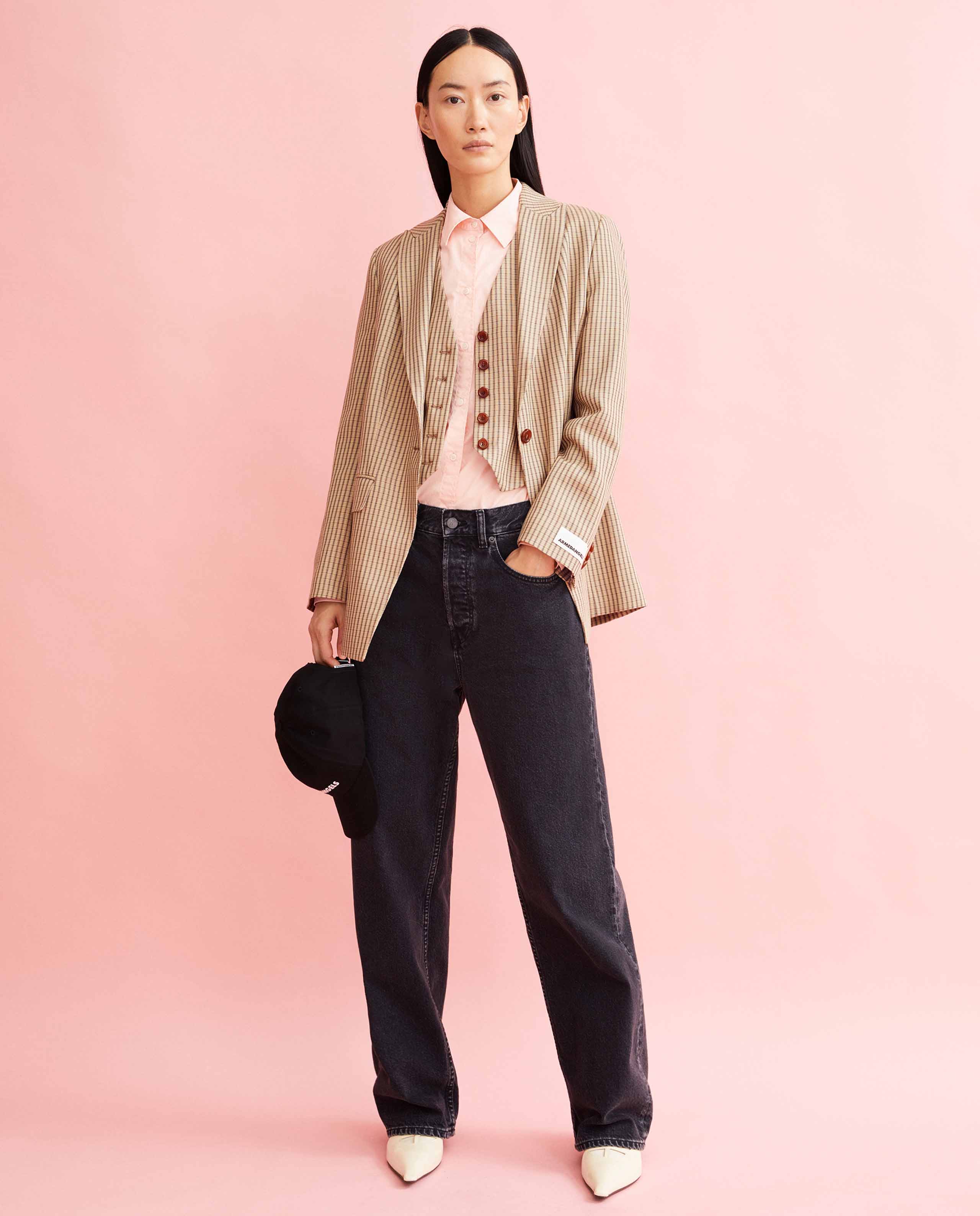 Marché Commun Blazer en viscose à carreaux Armedangels