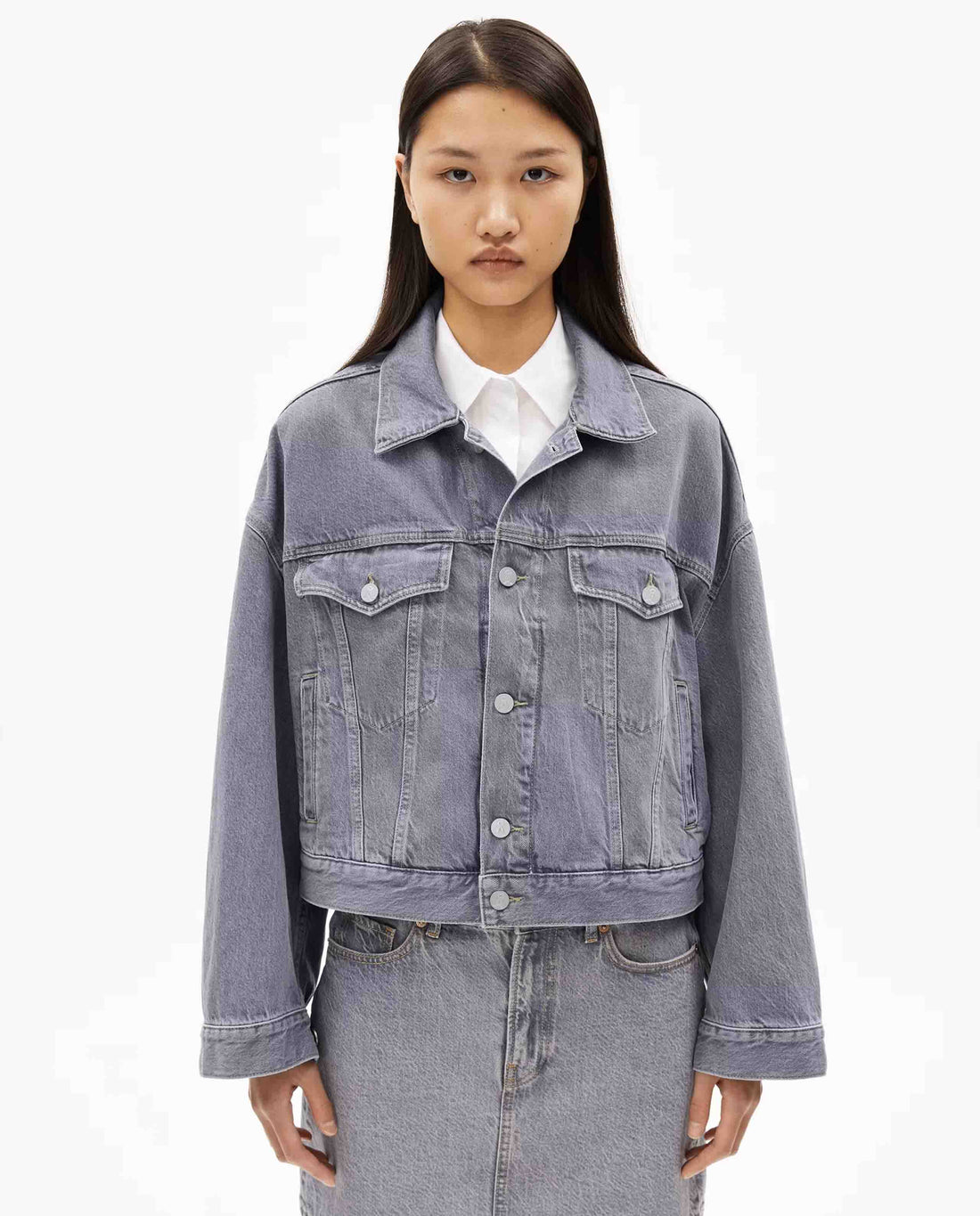 Marché Commun veste en jean bleu gris Armedangels