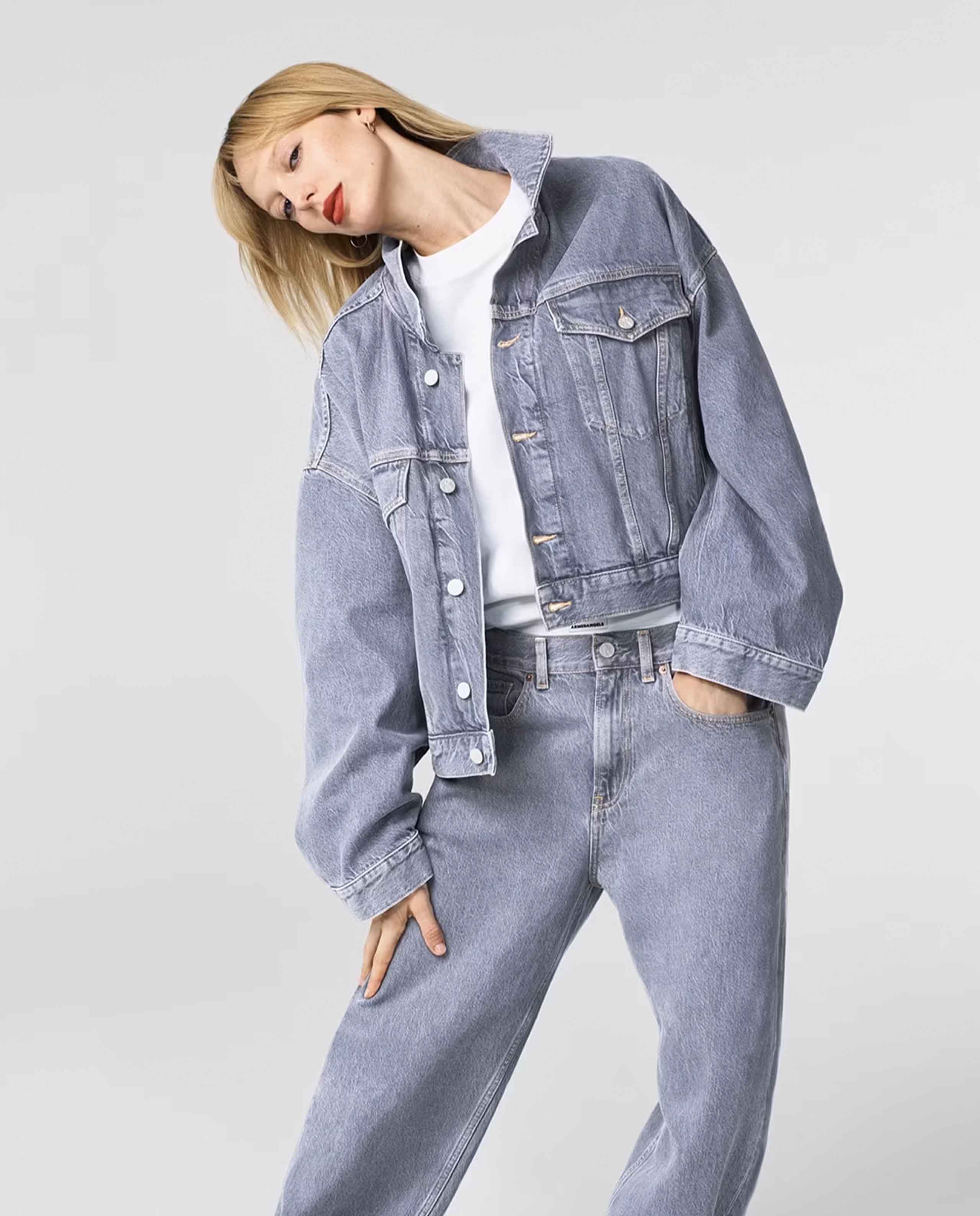 Marché Commun veste en jean bleu gris Armedangels