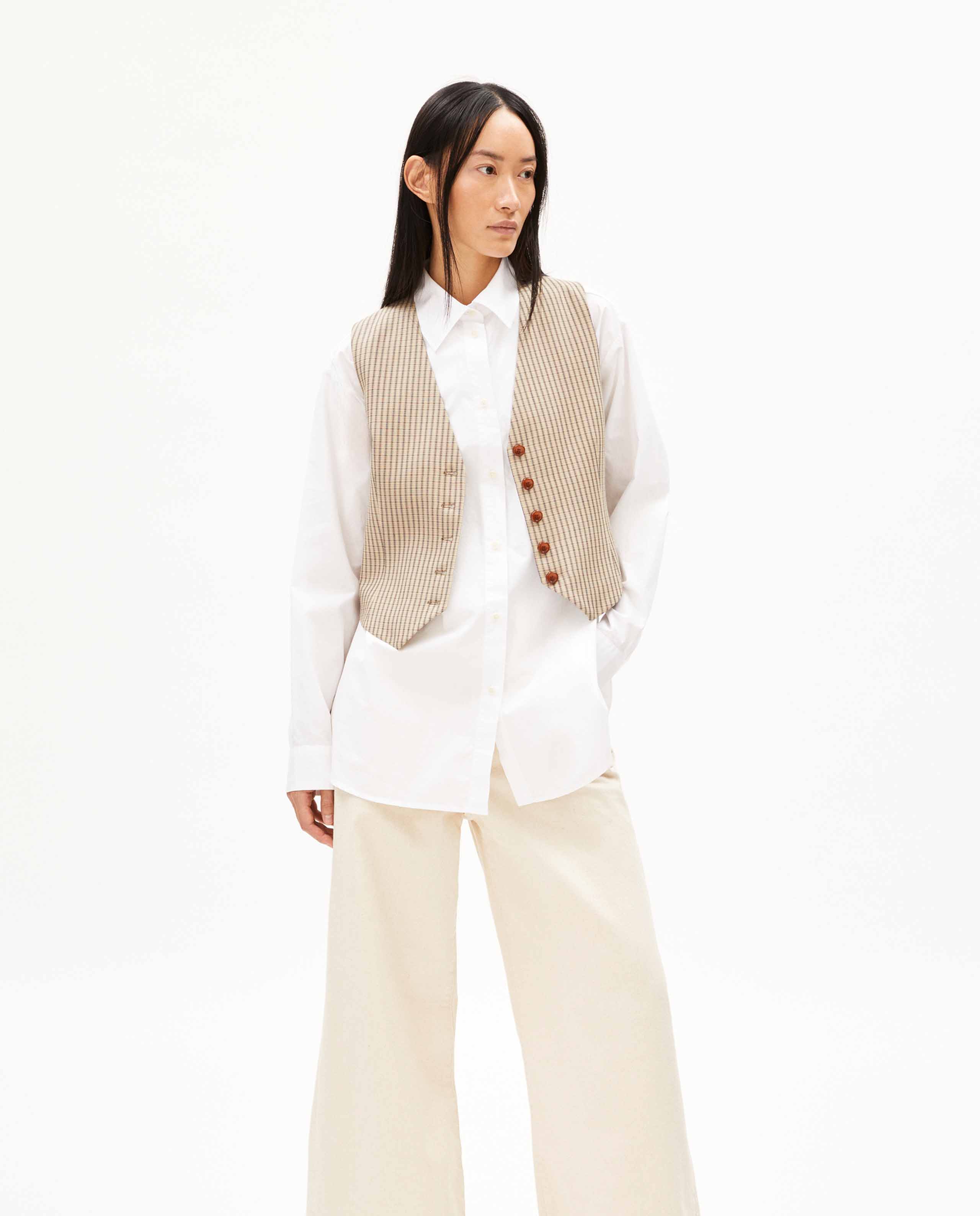 Marché Commun gilet de costume sans manches à carreaux Armedangels