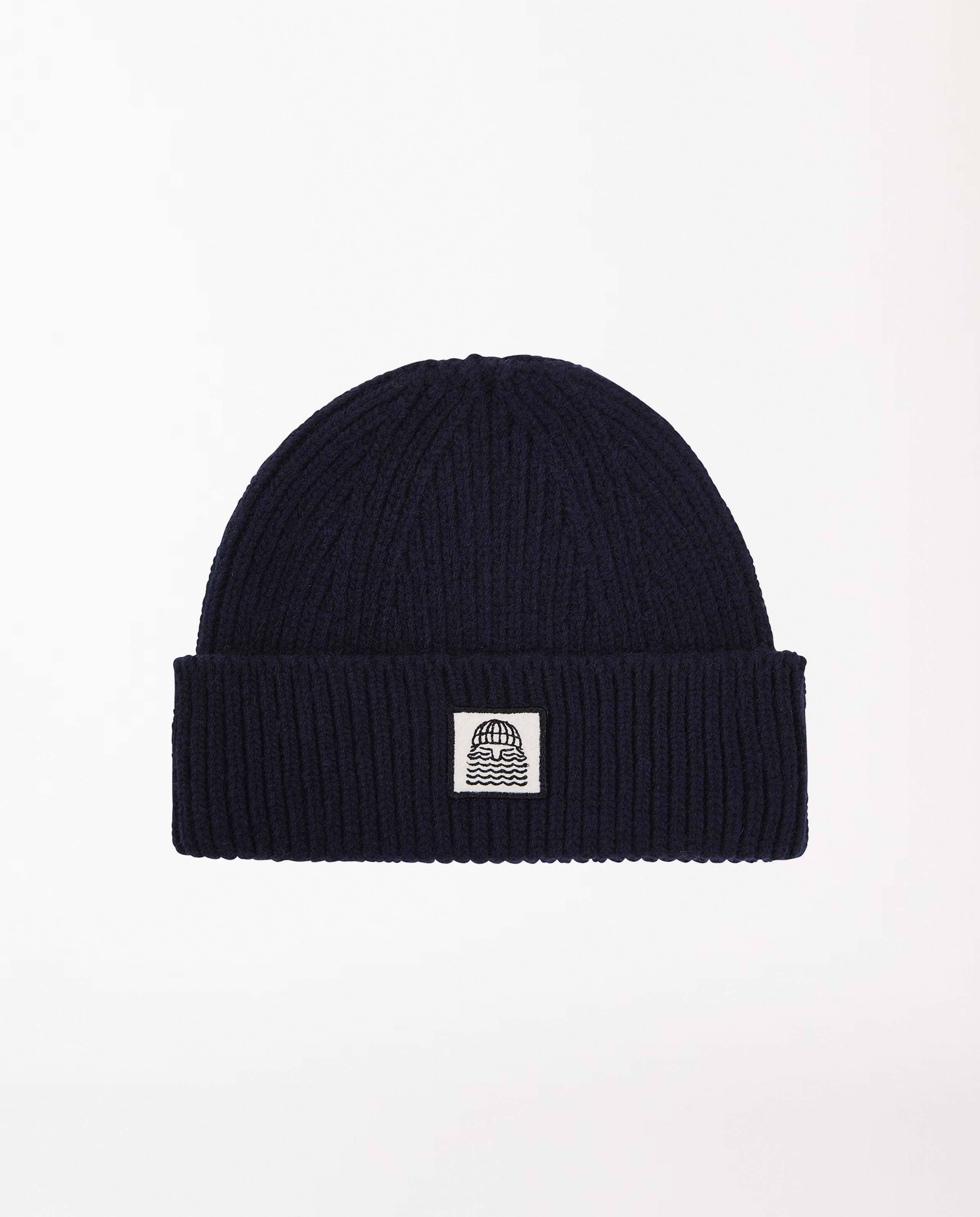 marché commun bonnet en laine mérinos bleu navy bask in the sun