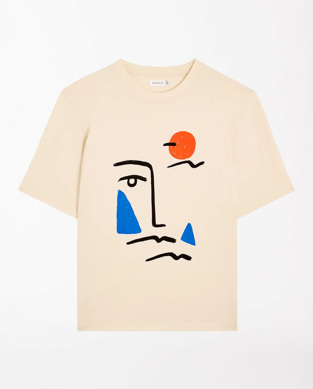 marché commun t-shirt imprimé en coton bio crème bask in the sun