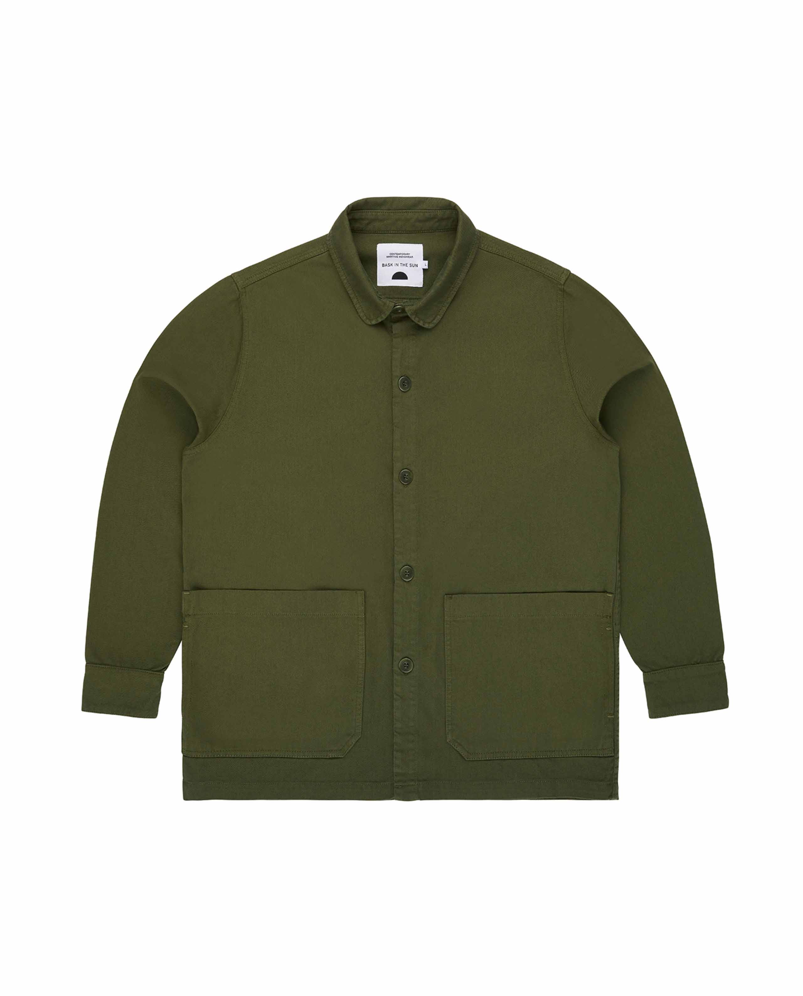 Marché Commun Veste en travail en coton bio vert militaire bask in the sun