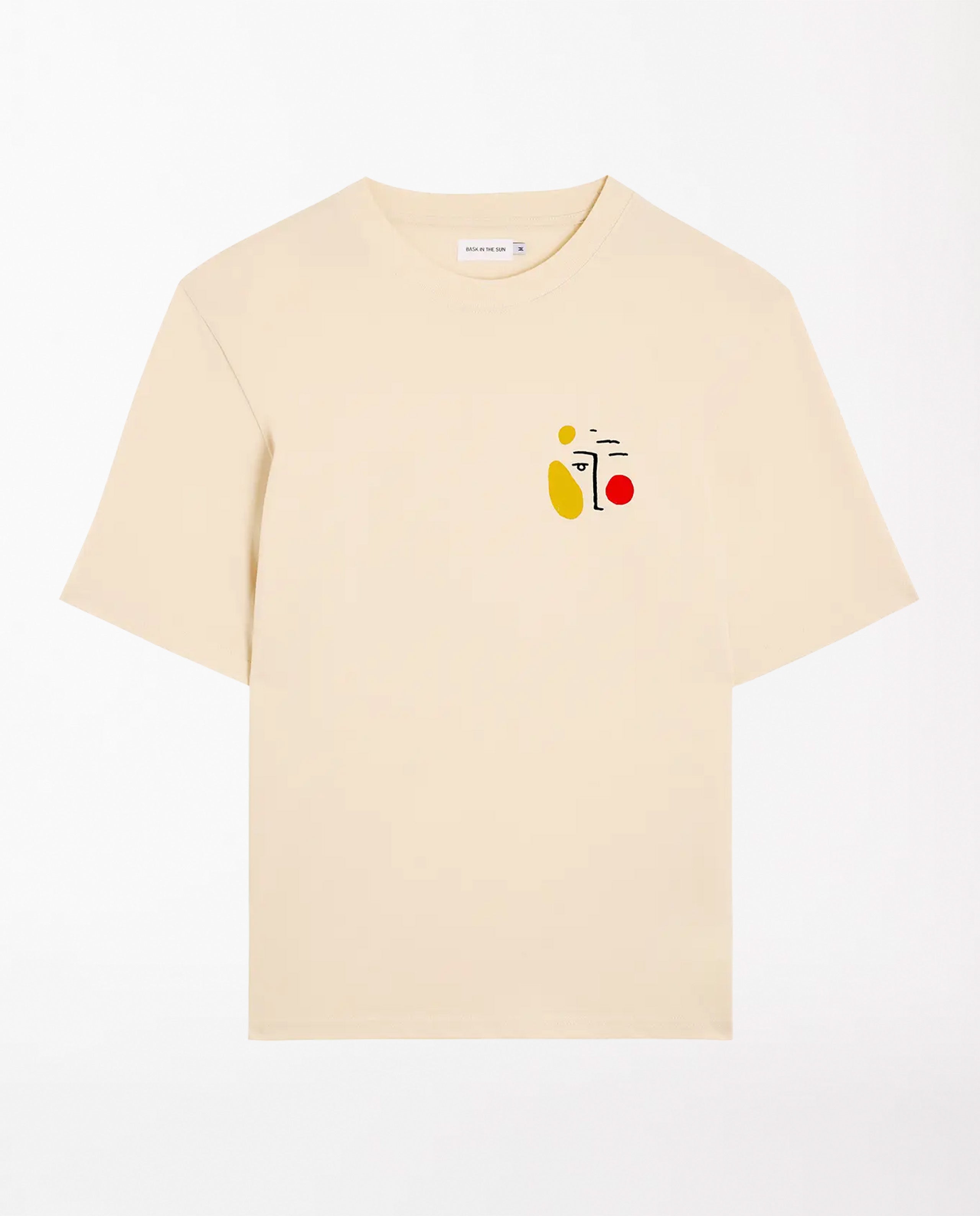 marché commun t-shirt en coton bio imprimé crème bask in the sun