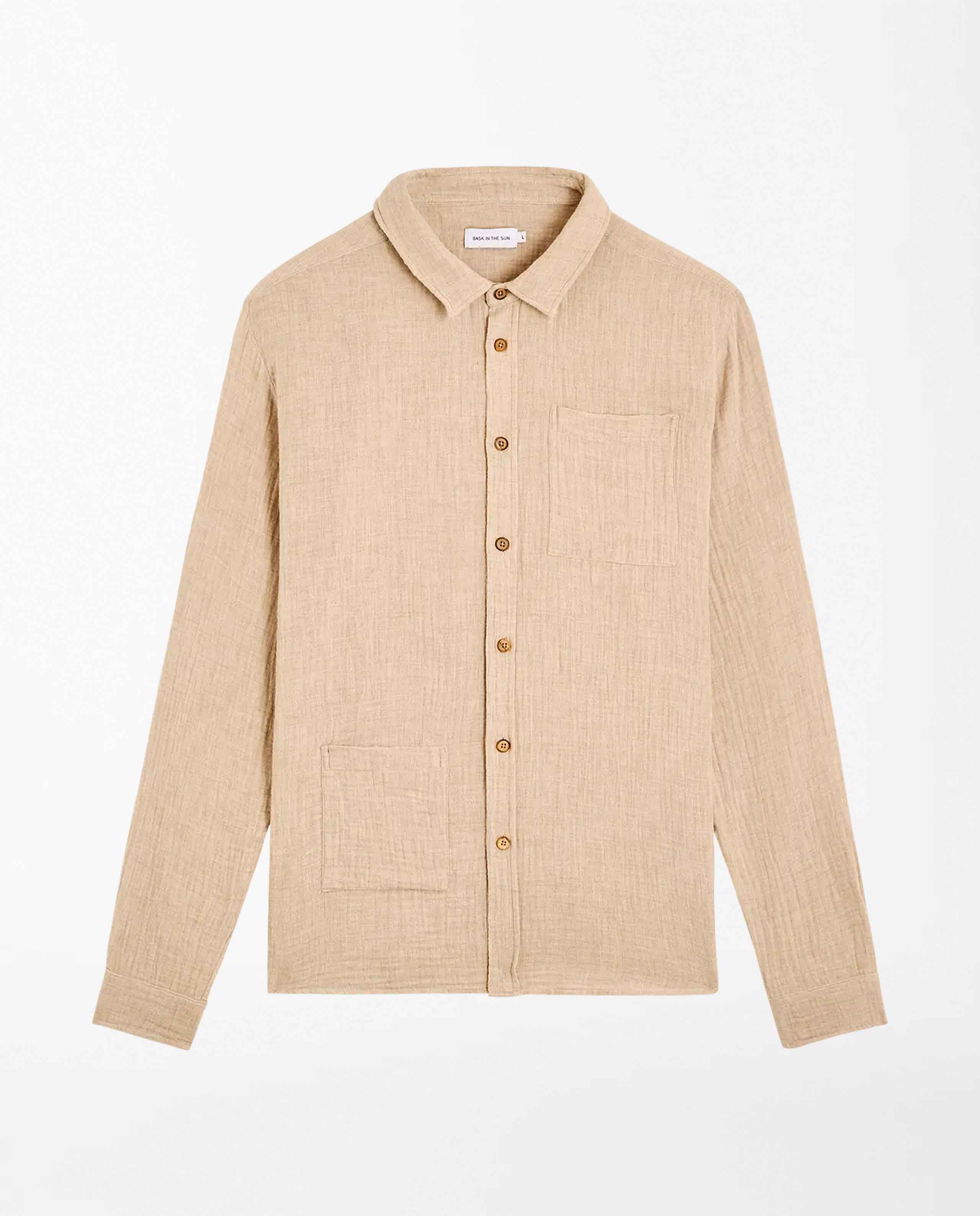 marché commun chemise gaufrée en coton bio ecru bask in the sun