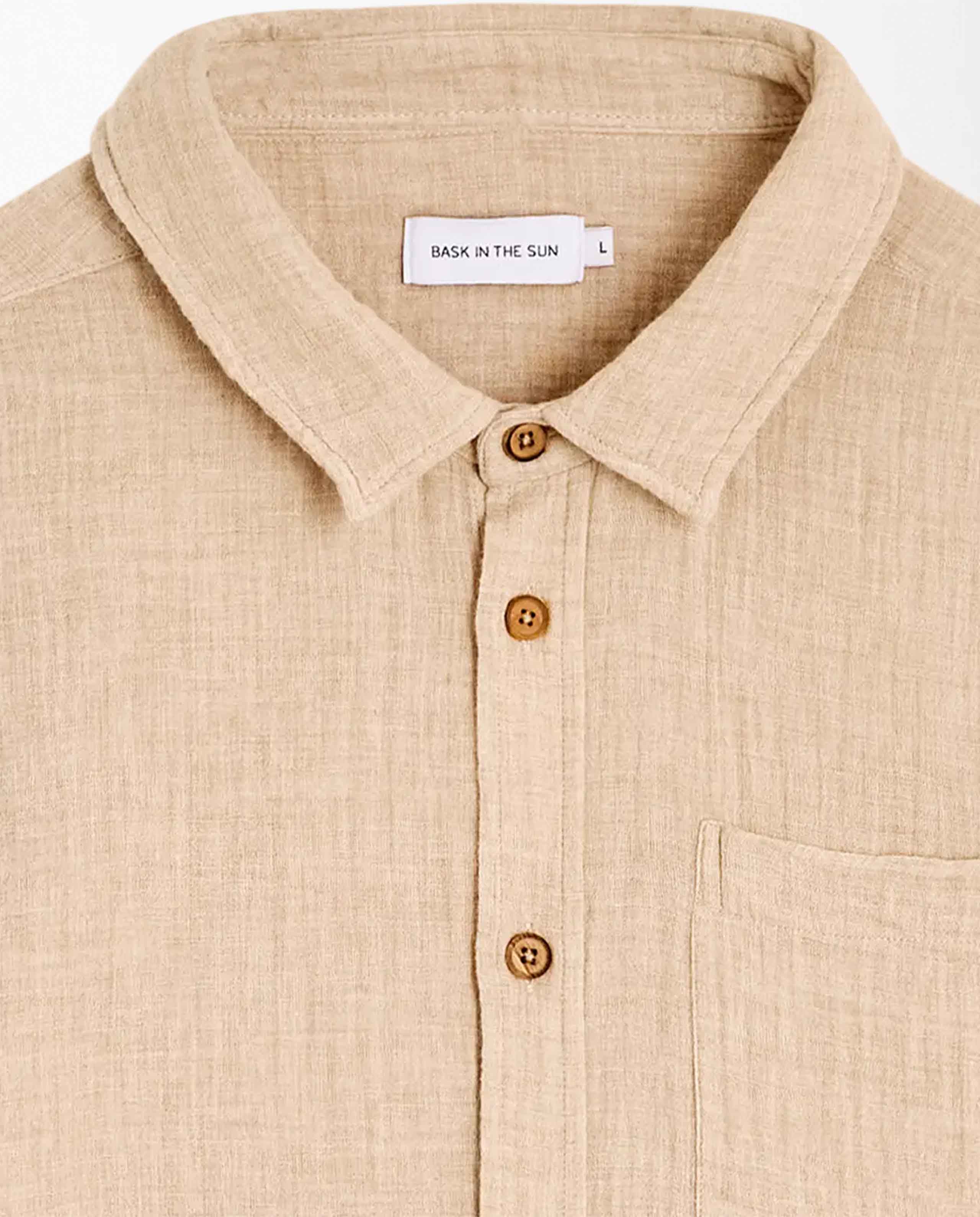 marché commun chemise gaufrée en coton bio ecru bask in the sun