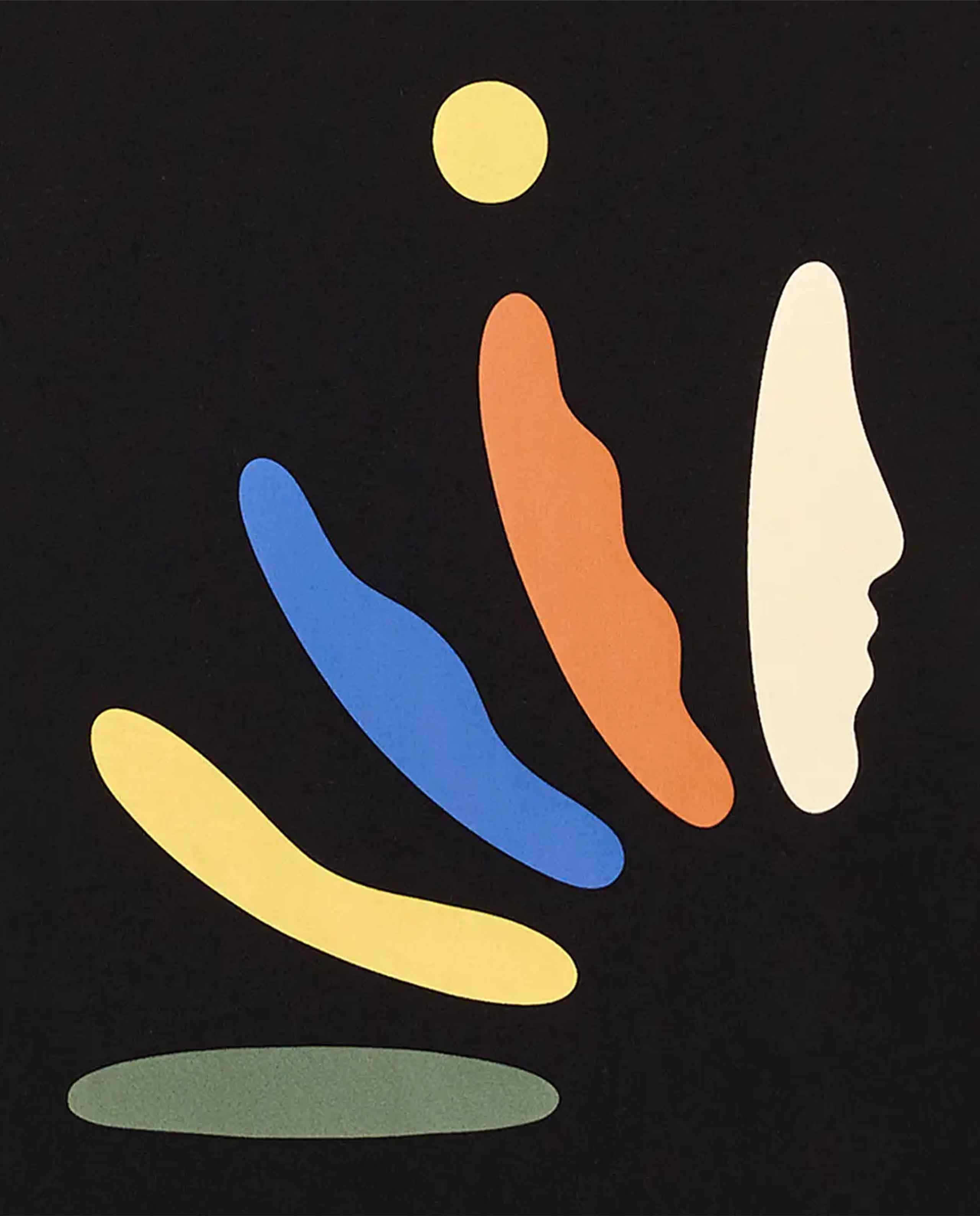 marché commun t-shirt imprimé en coton bio noir bask in the sun