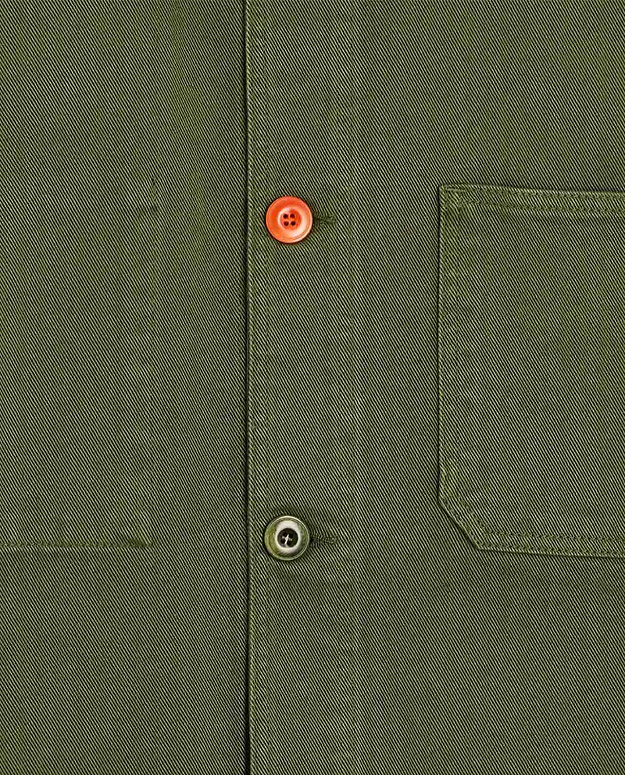 marché commun veste de travail en coton bio vert olive bask in the sun