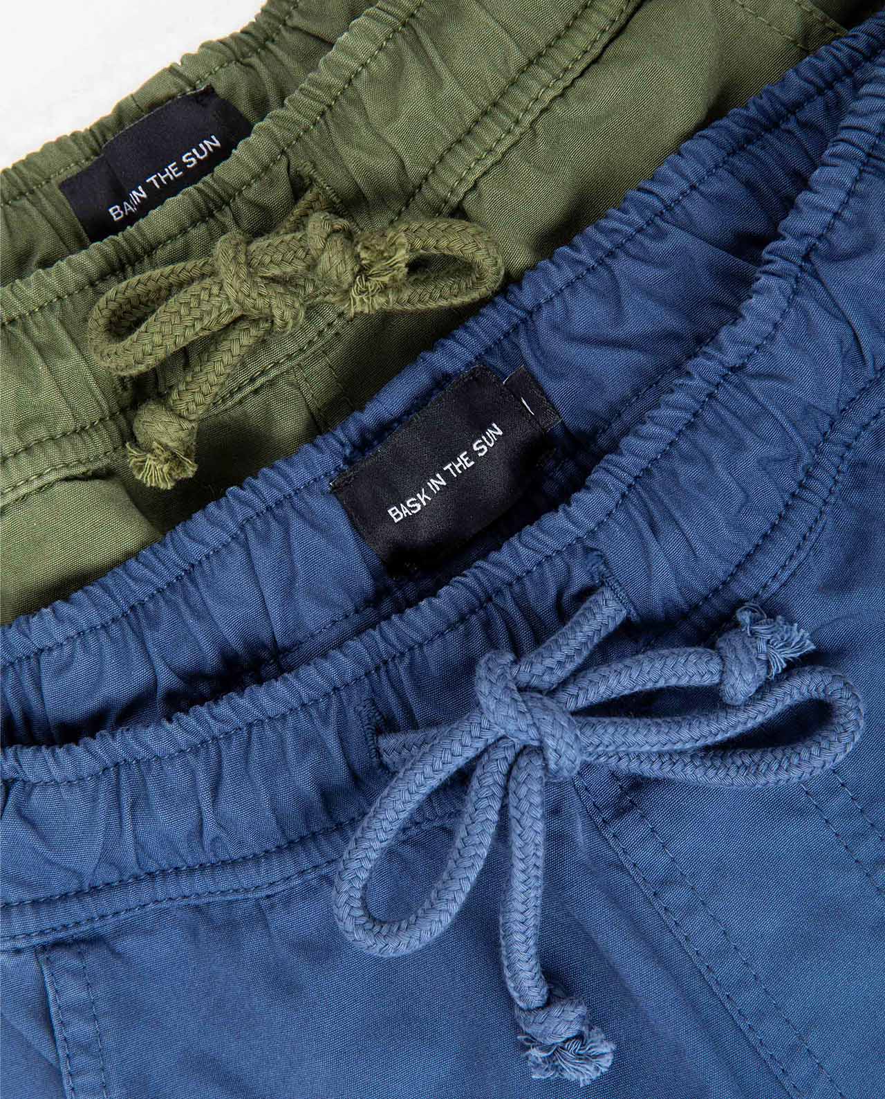 marché commun bask in the sun short cargo homme été coton éthique bleu kaki