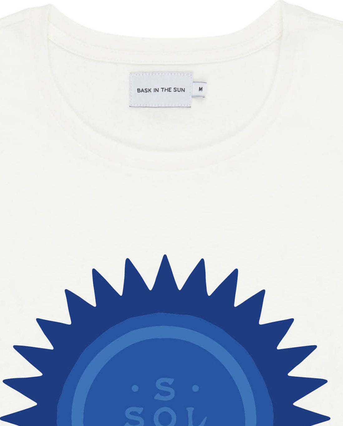 Marché commun t-shirt en coton bio blanc imprimé bleu rouge bask in the sun