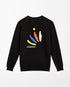 marché commun sweat imprimé en coton bio noir bask in the sun