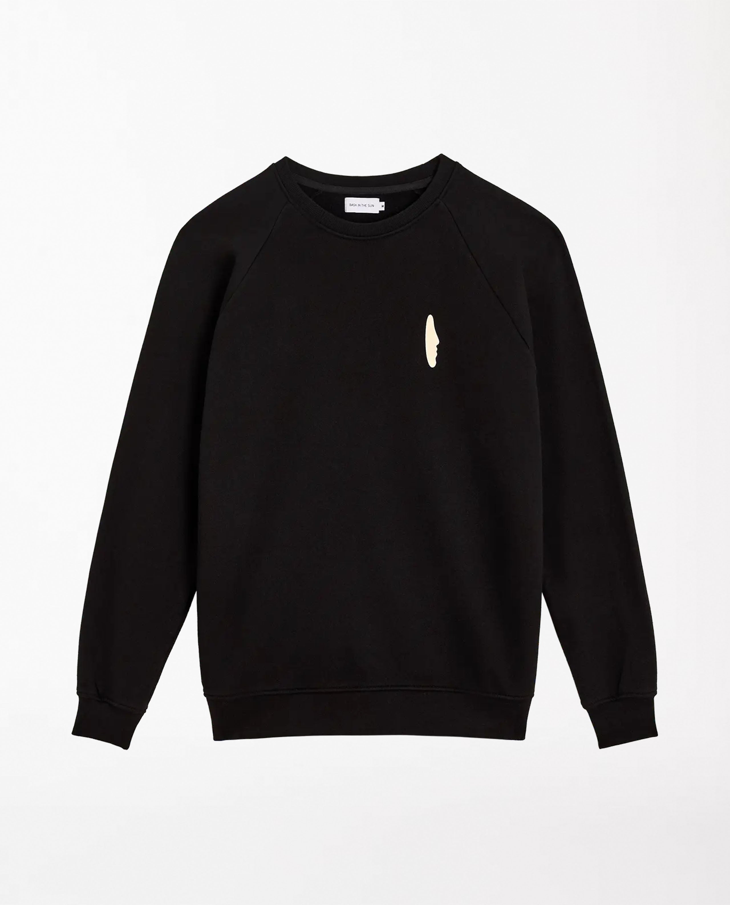marché commun sweat imprimé en coton bio noir bask in the sun