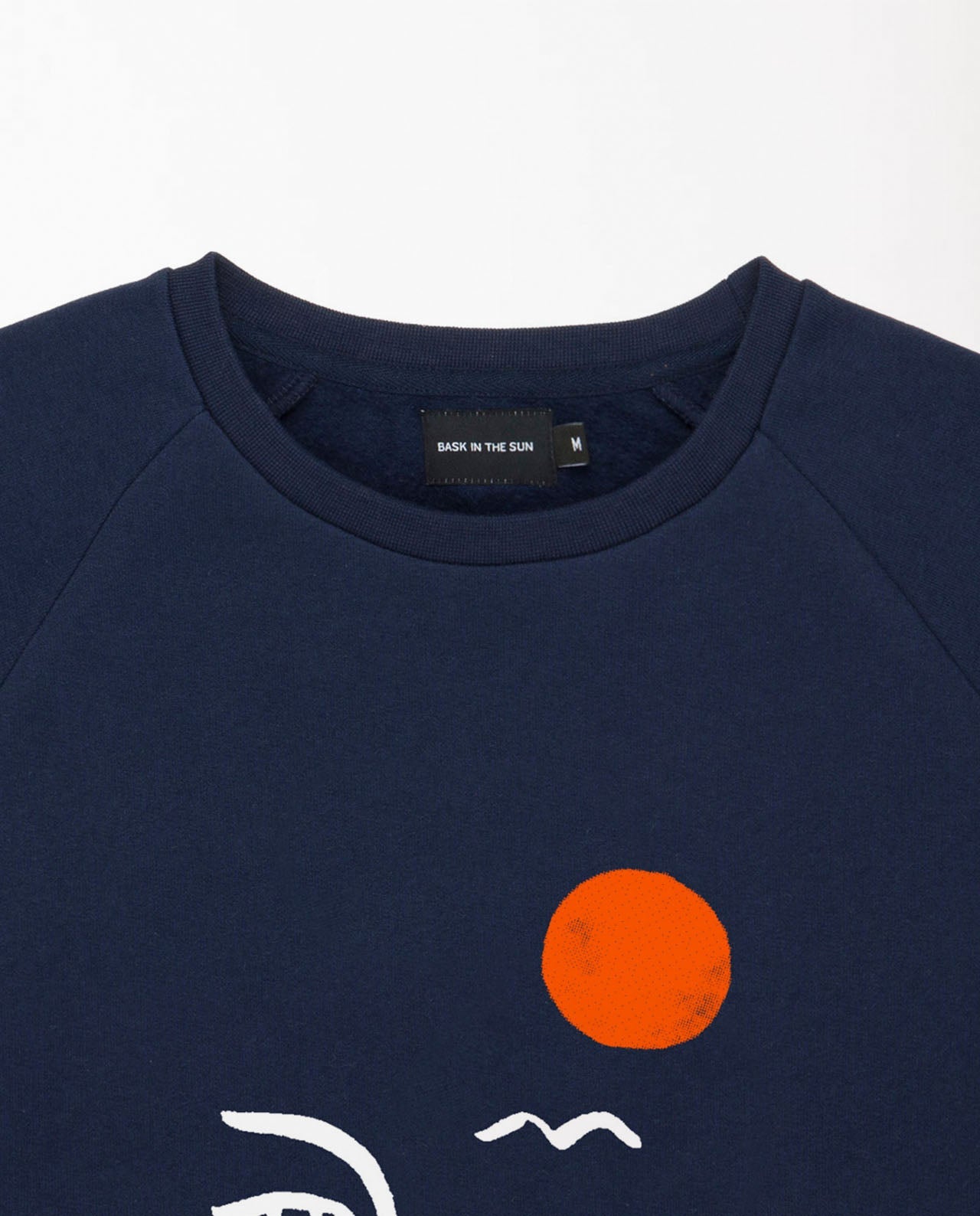 marché commun bask in the sun sweatshirt homme coton biologique bleu marine imprimé éco-responsable
