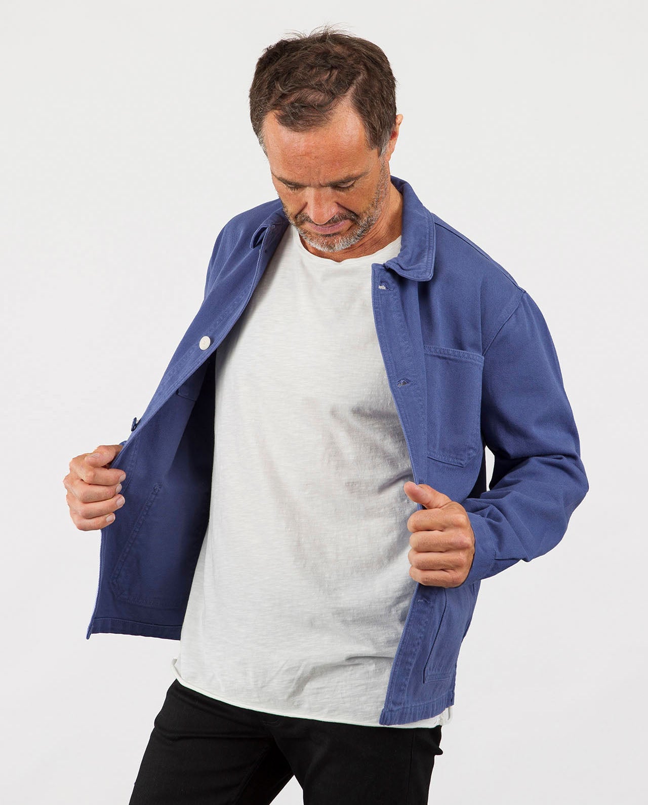 marché commun bask in the sun veste de travail homme coton biologique éthique éco-responsable bleu lavé