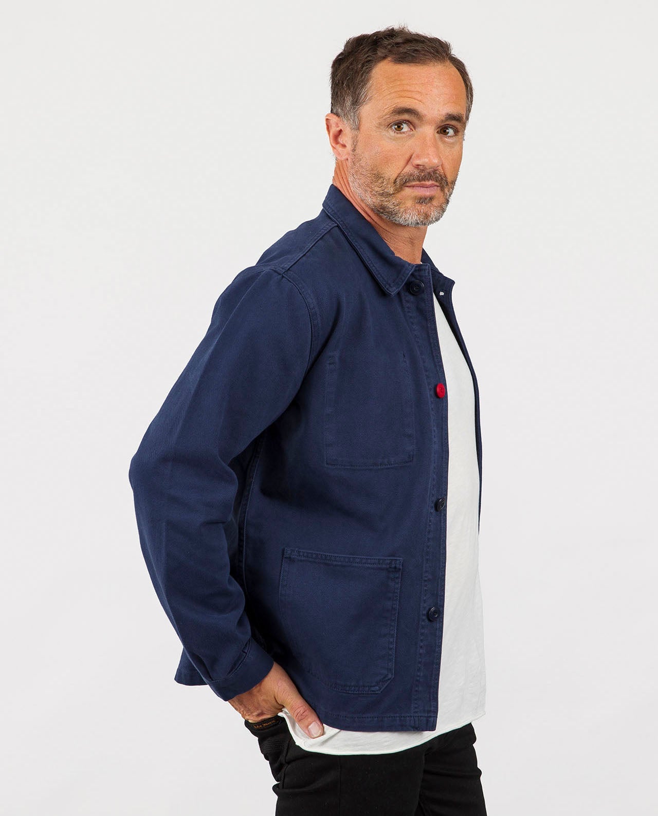 marché commun bask in the sun veste de travail homme coton biologique éthique éco-responsable bleu marine