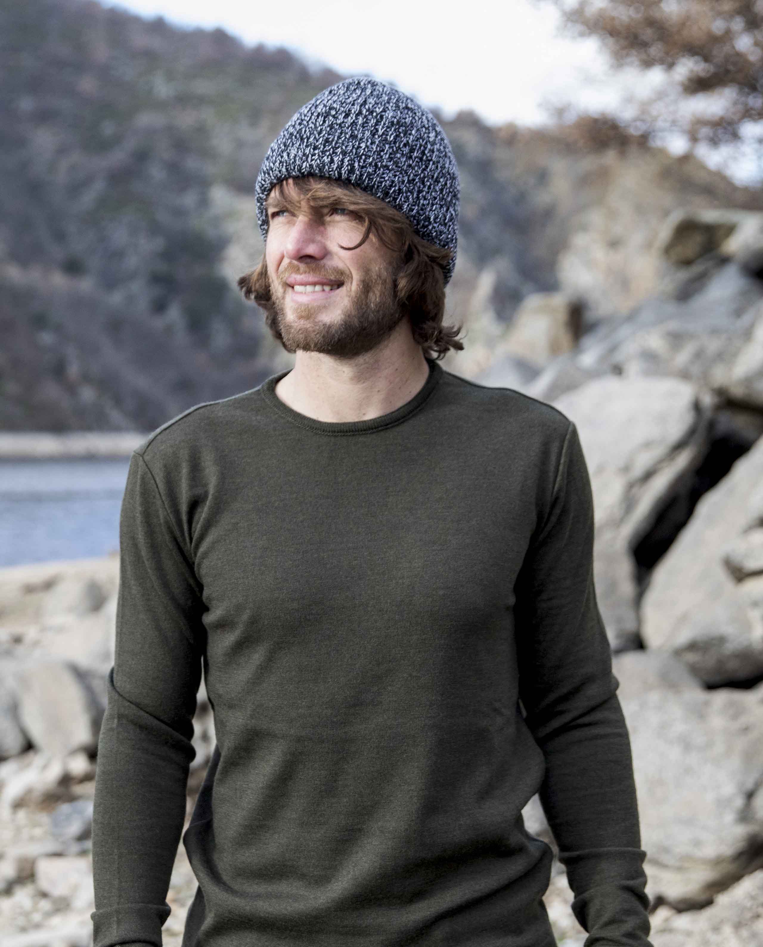 Marché Commun Cabane Bonnet Noir Blanc Chiné