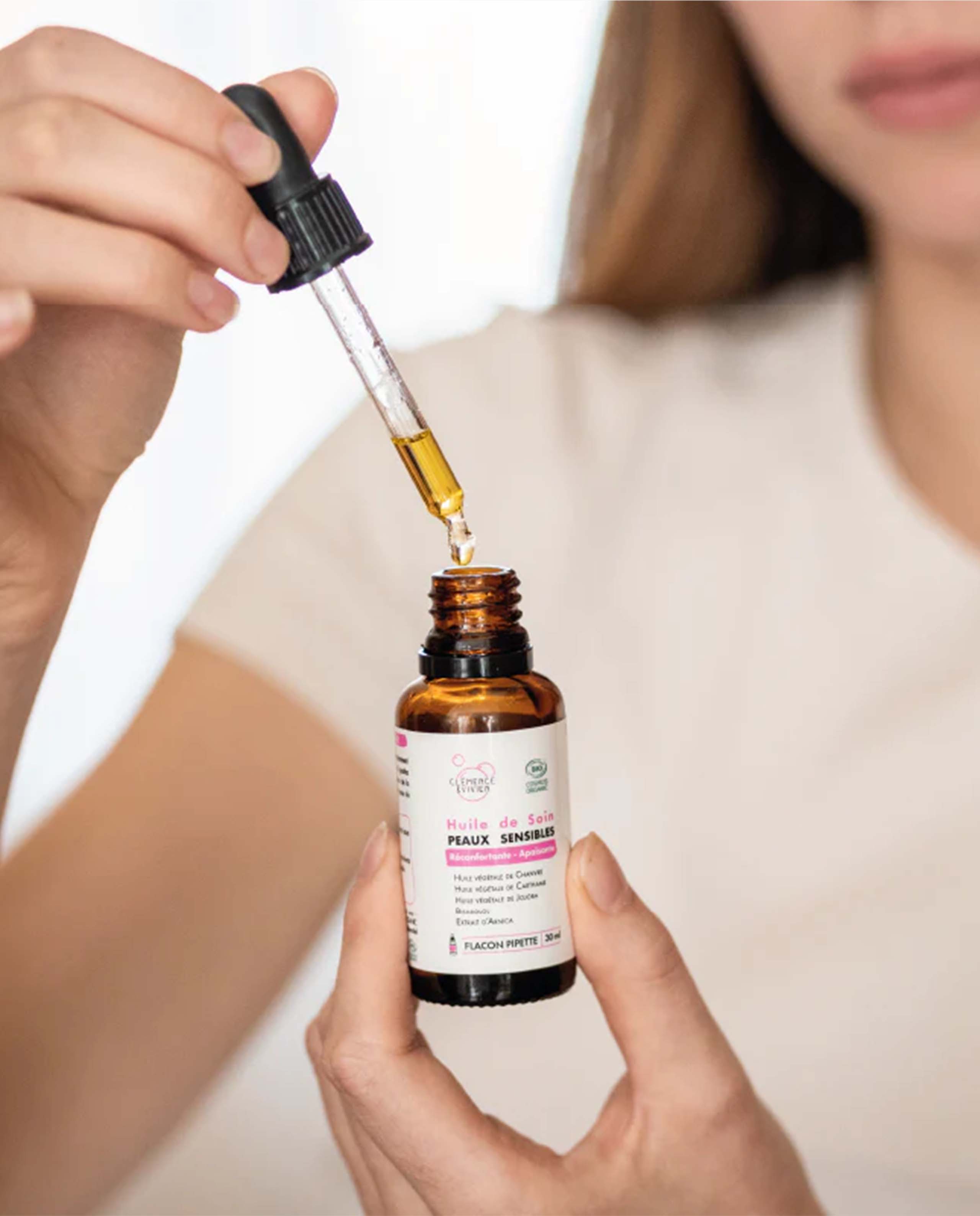 Marché Commun Huile visage naturelle et bio peaux sensibles Clémence & Vivien