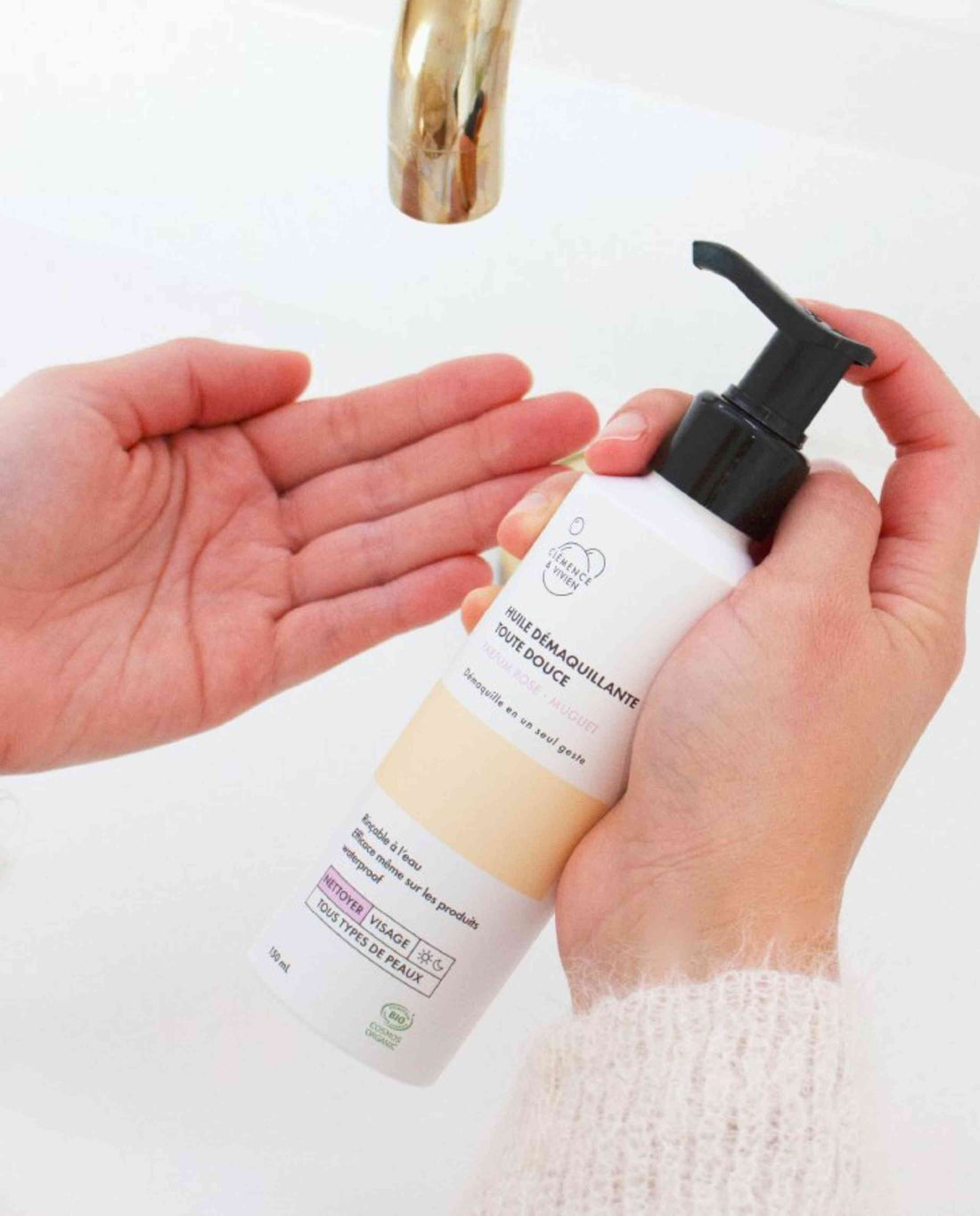 Huile démaquillante rinçable naturelle et bio