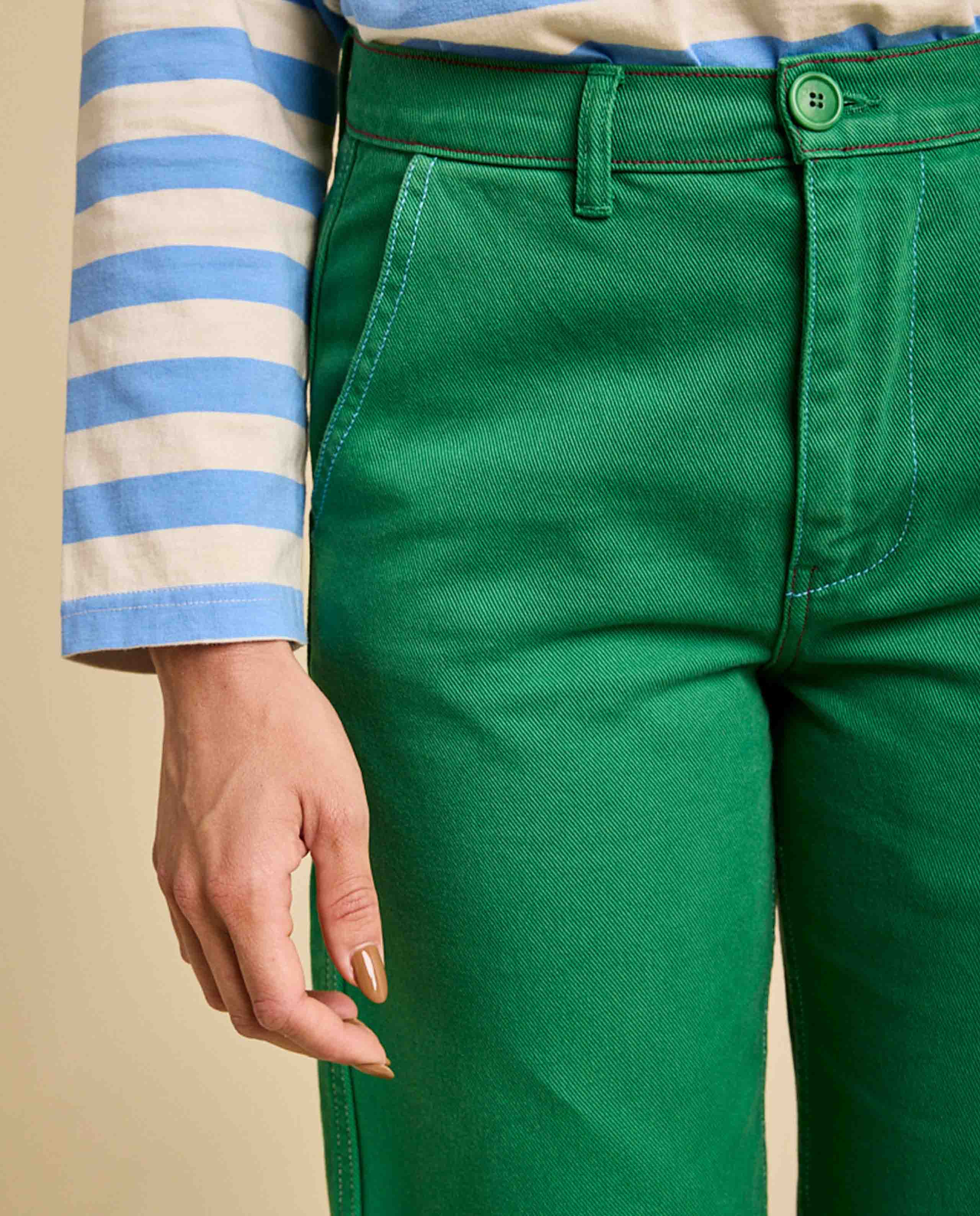 Marché Commun pantalon de travail en coton bio vert gazon graine