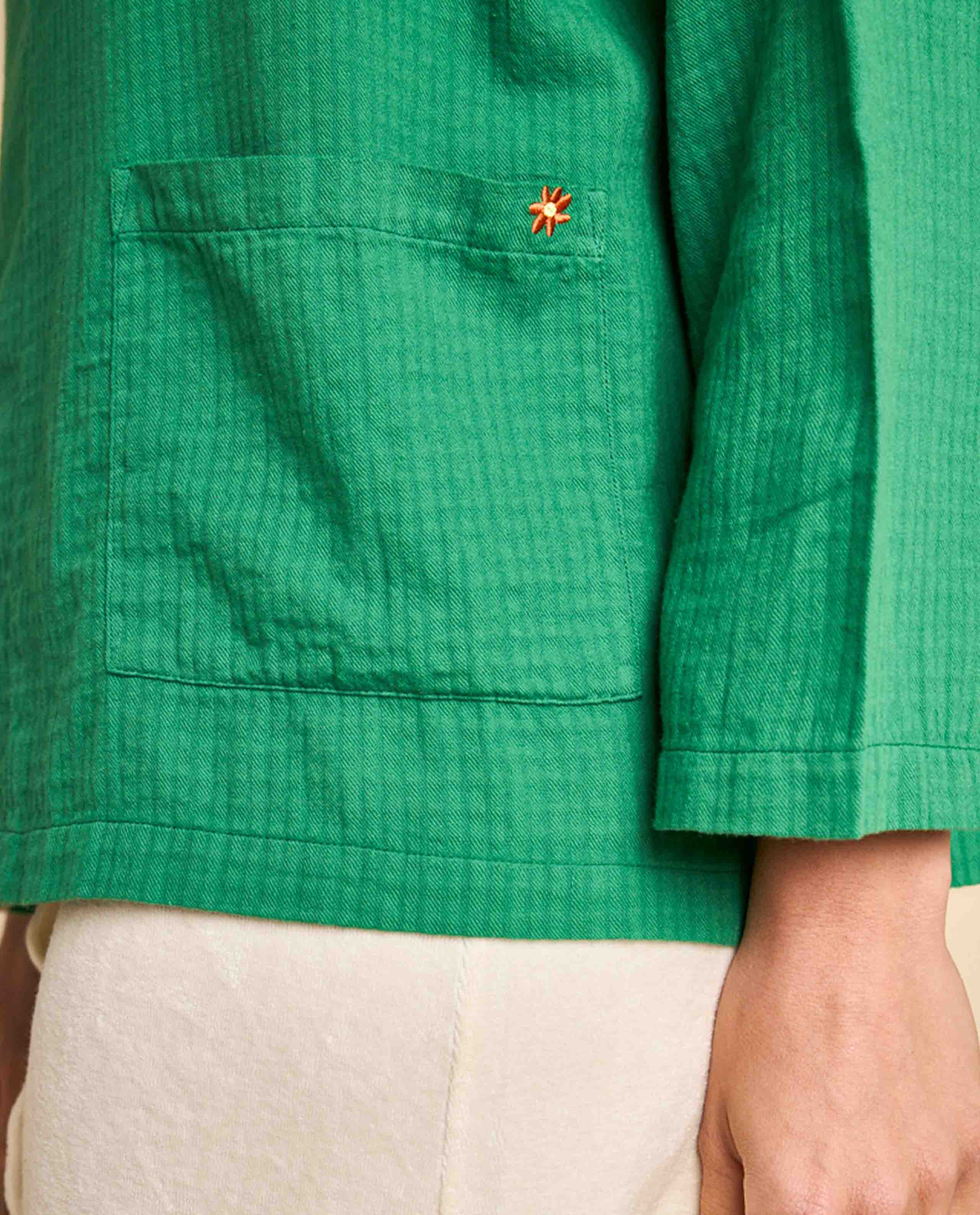 marché commun blouse en coton bio gaze de coton vert gazon graine clothing