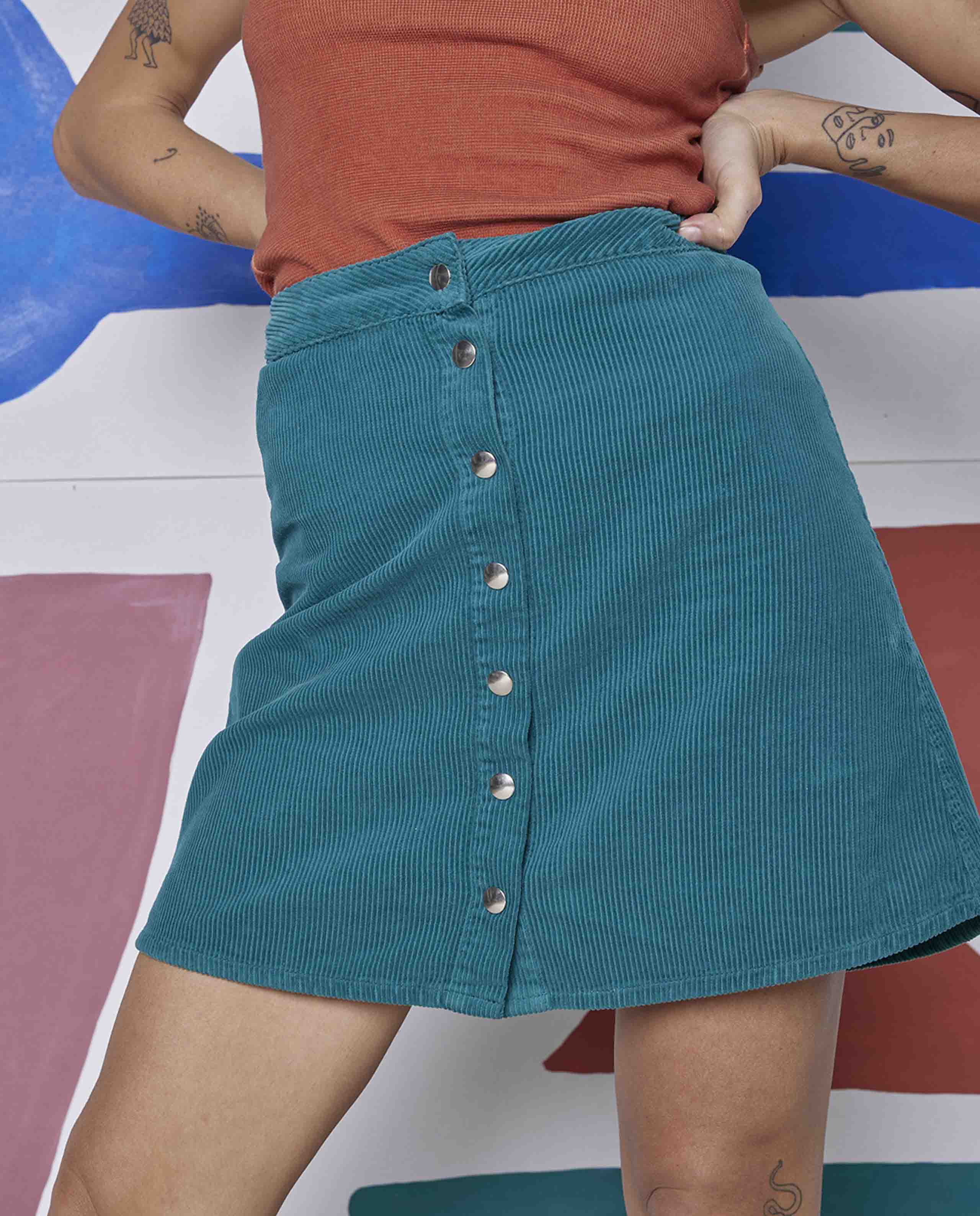 Jupe en velours côtelé bio