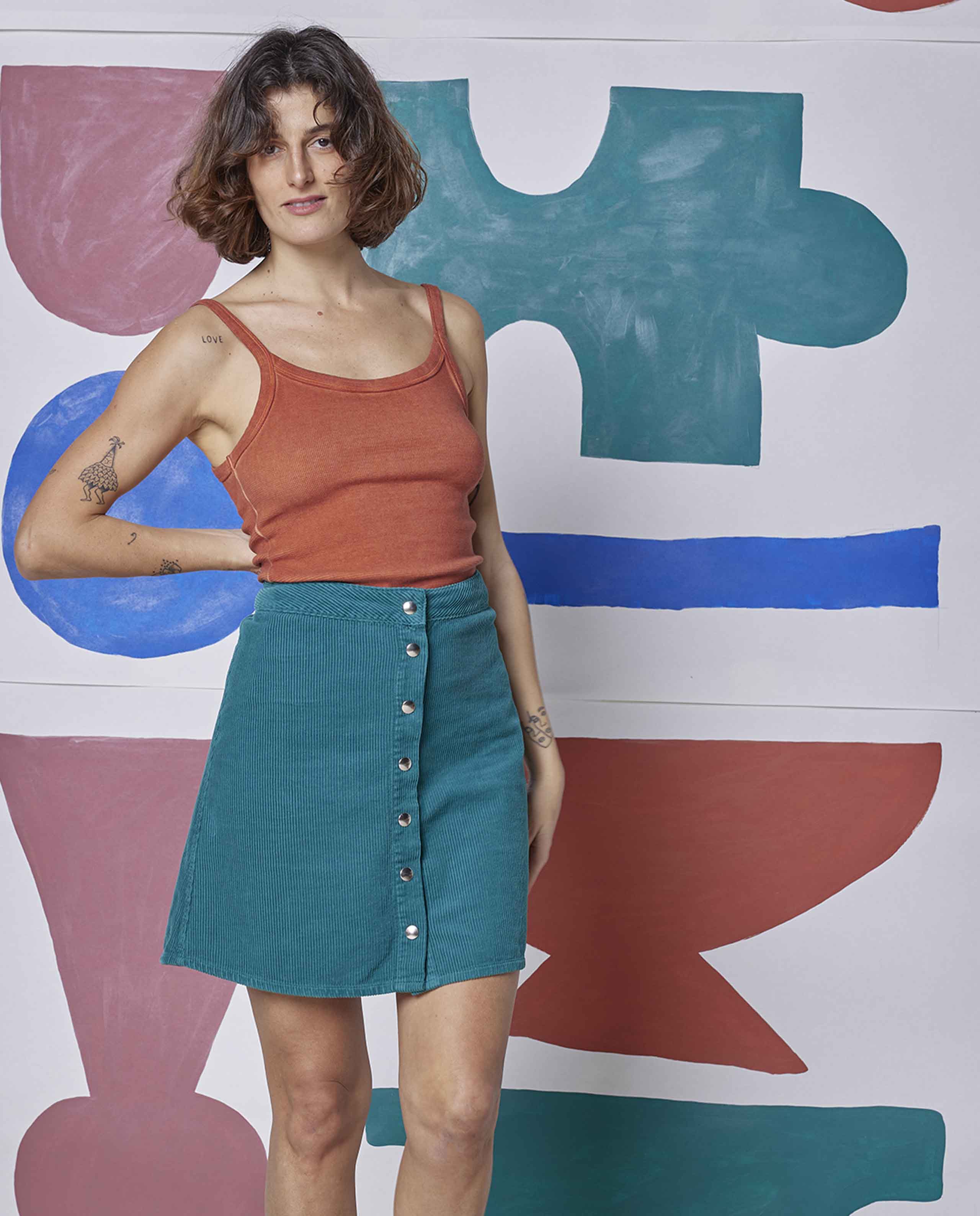 Jupe en velours côtelé bio