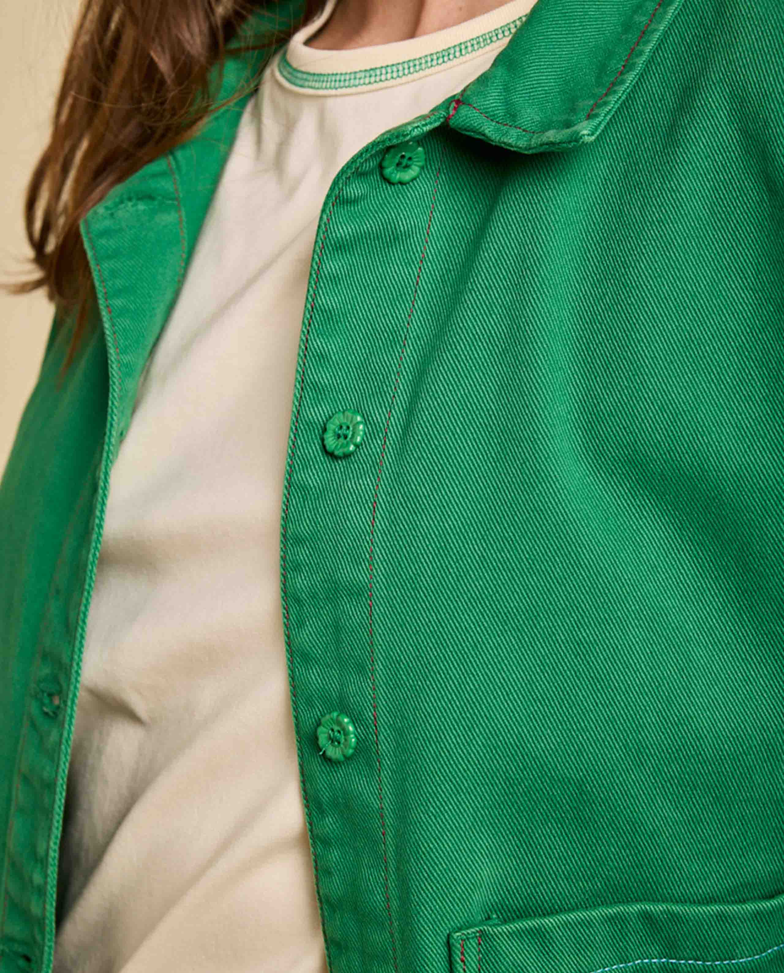 Marché Commun Veste de Travail en Coton bio vert gazon graine