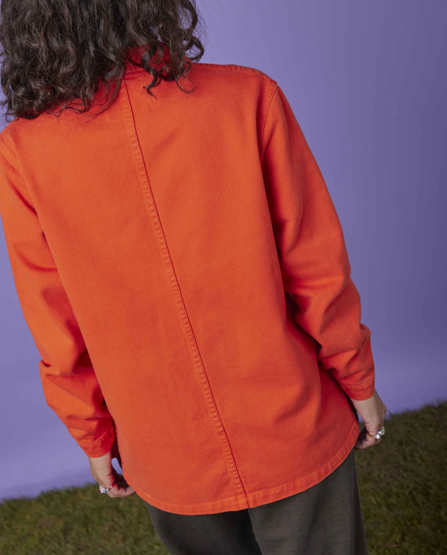 MARCHÉ COMMUN veste de travail en coton bio orange Graine Clothing