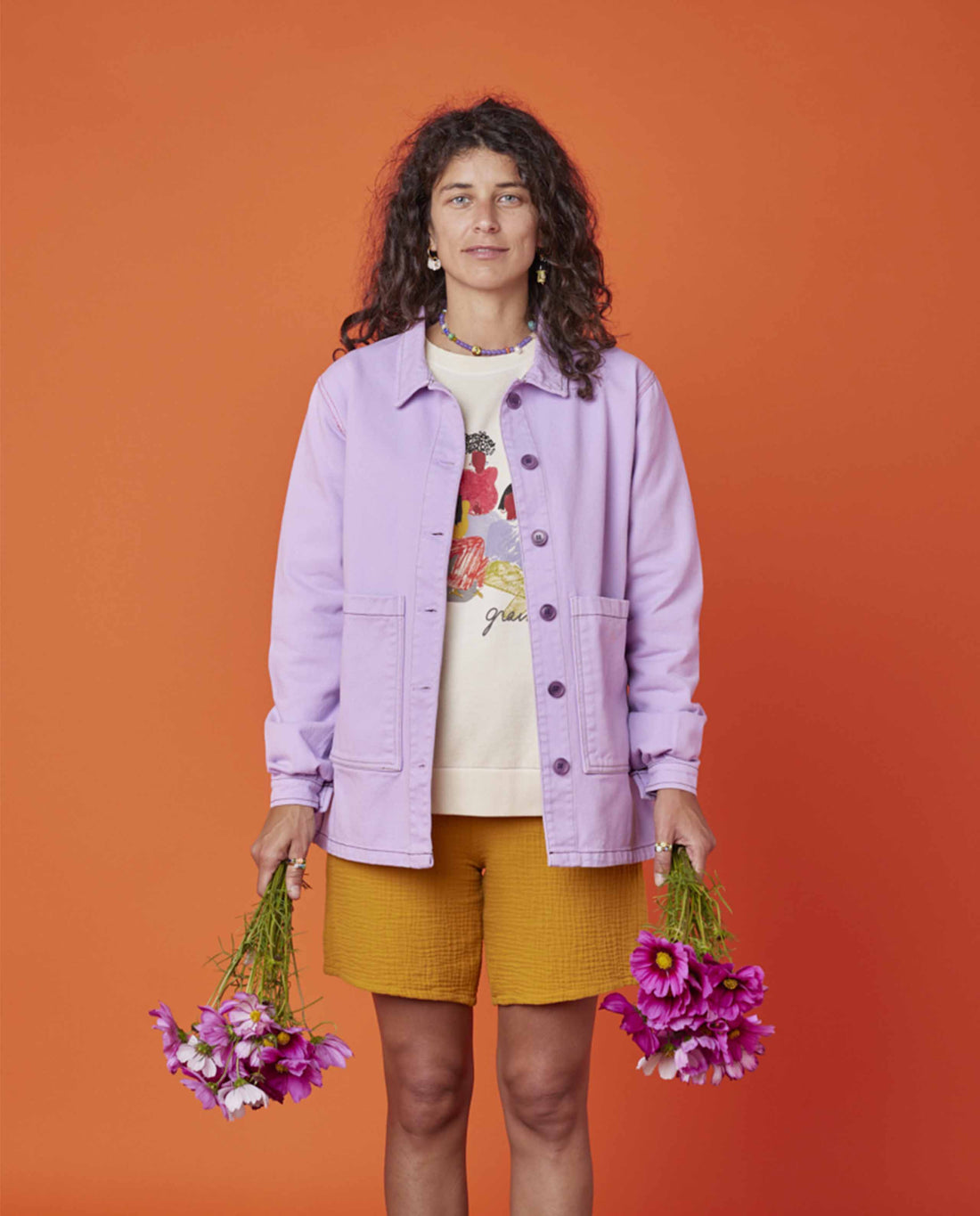 Marché Commun Veste de travail en coton bio lilas Graine Clothing